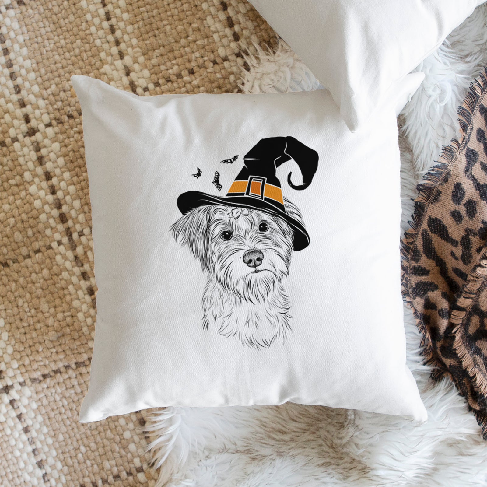 Birdee the Schnauzer Mix - Throw Pillow Cover