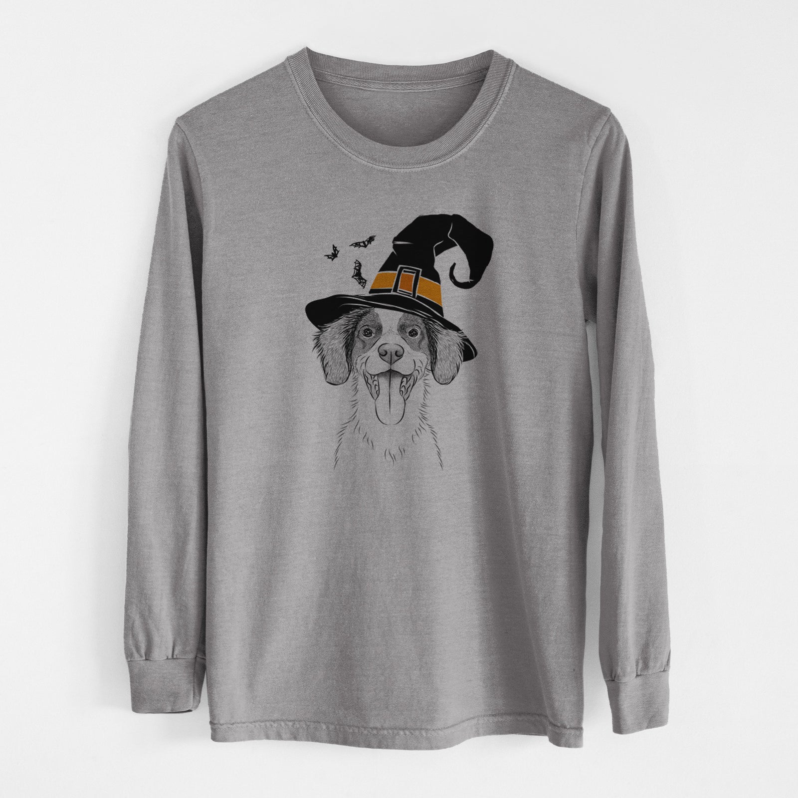 Witch Birdie the Brittany - Men's Heavyweight 100% Cotton Long Sleeve