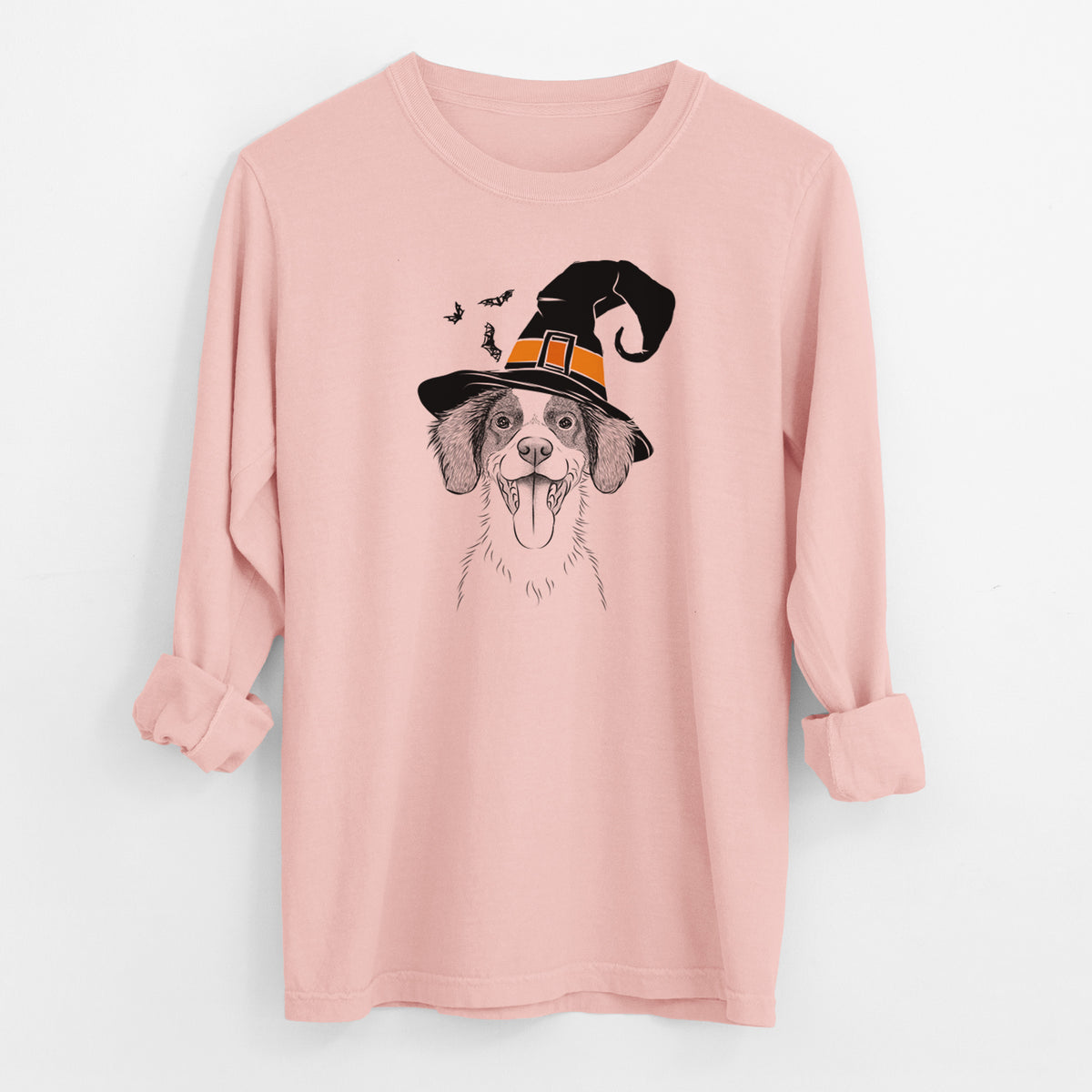 Witch Birdie the Brittany - Men's Heavyweight 100% Cotton Long Sleeve
