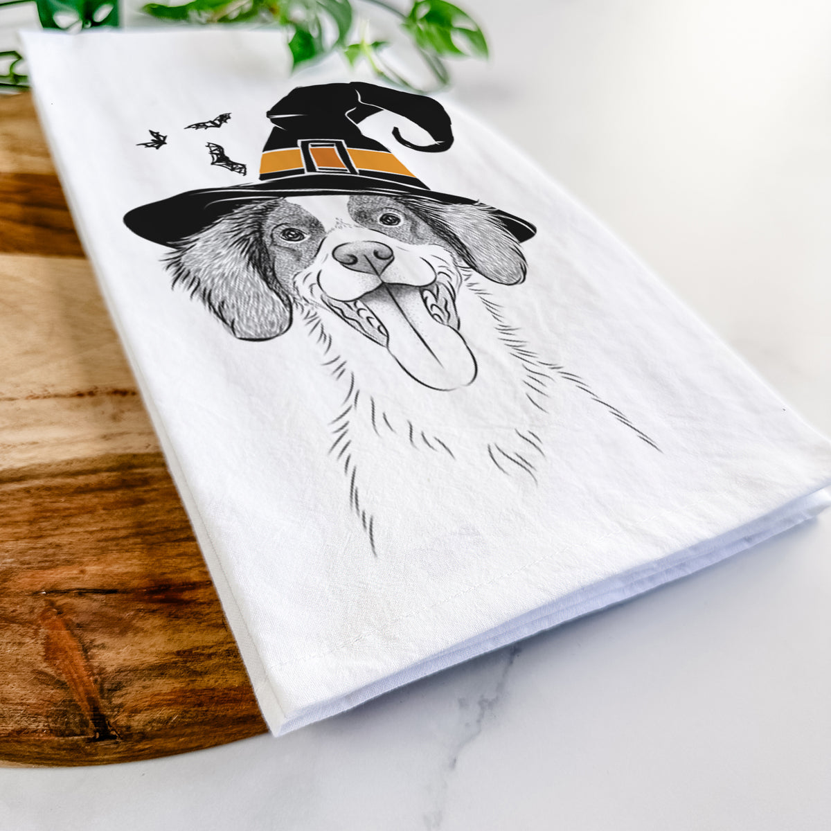 Birdie the Brittany Tea Towel