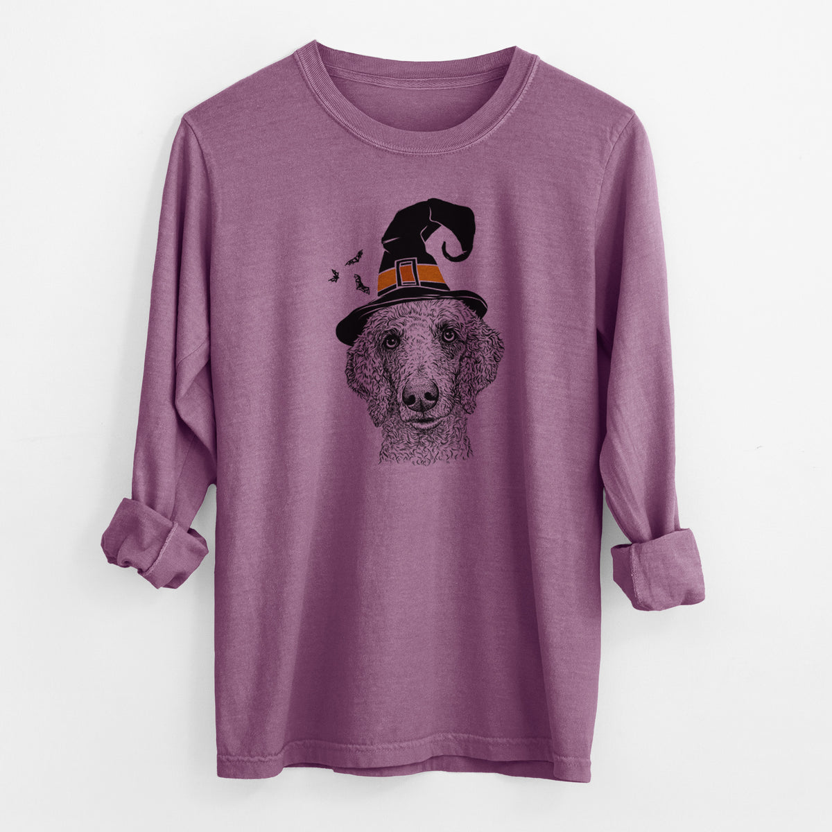 Witch Blossom the Poodle - Men's Heavyweight 100% Cotton Long Sleeve