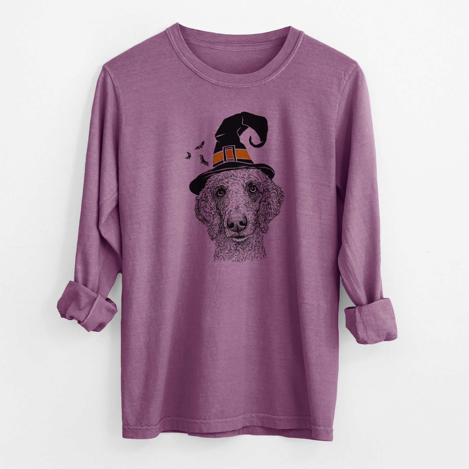 Witch Blossom the Poodle - Men's Heavyweight 100% Cotton Long Sleeve