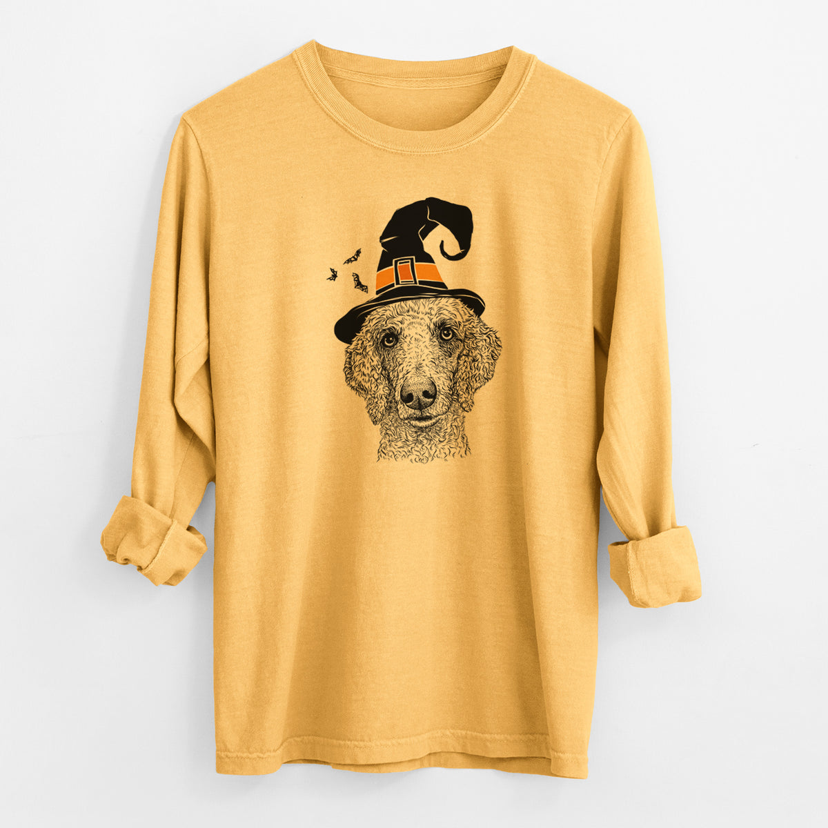 Witch Blossom the Poodle - Men's Heavyweight 100% Cotton Long Sleeve
