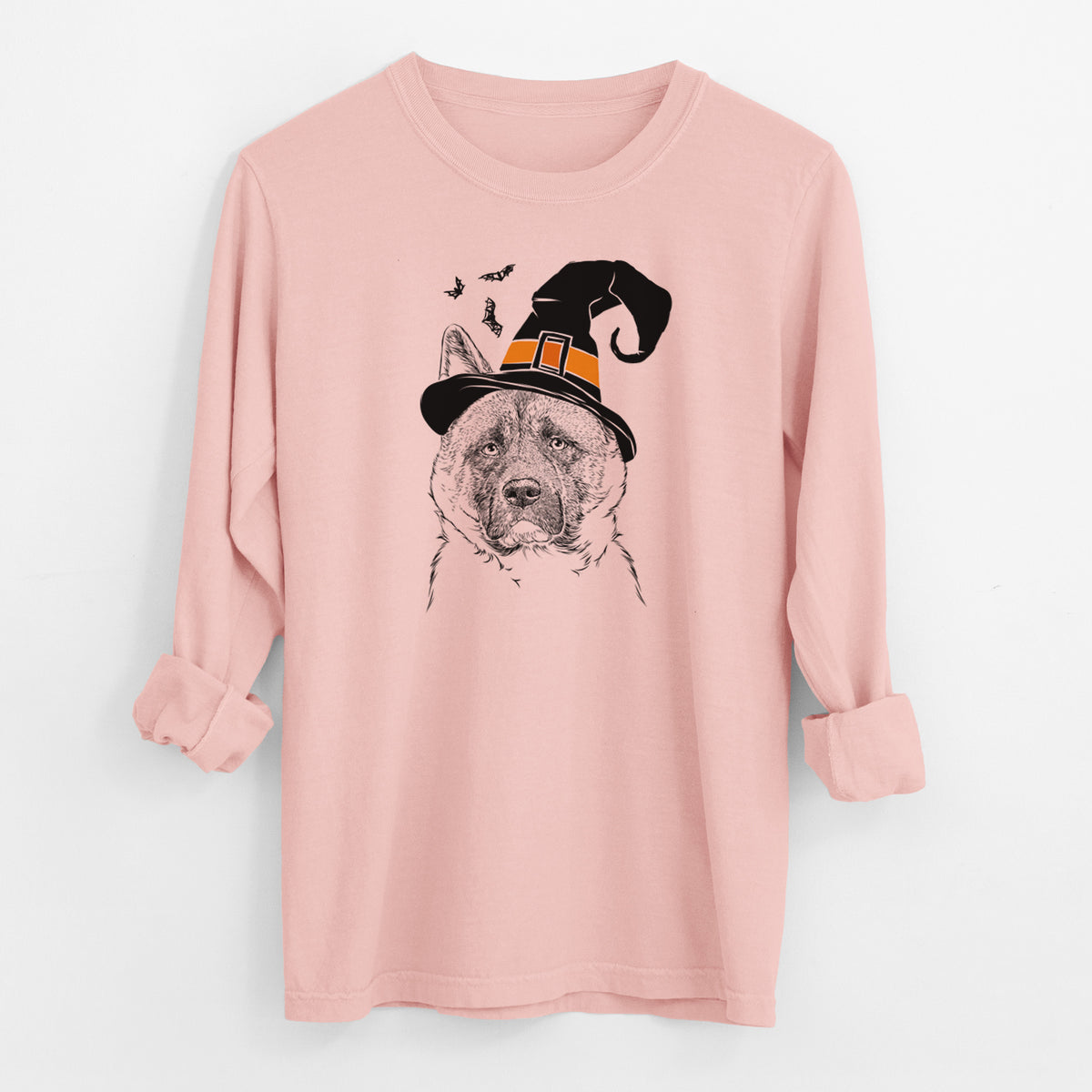 Witch Bo the American Akita - Men's Heavyweight 100% Cotton Long Sleeve