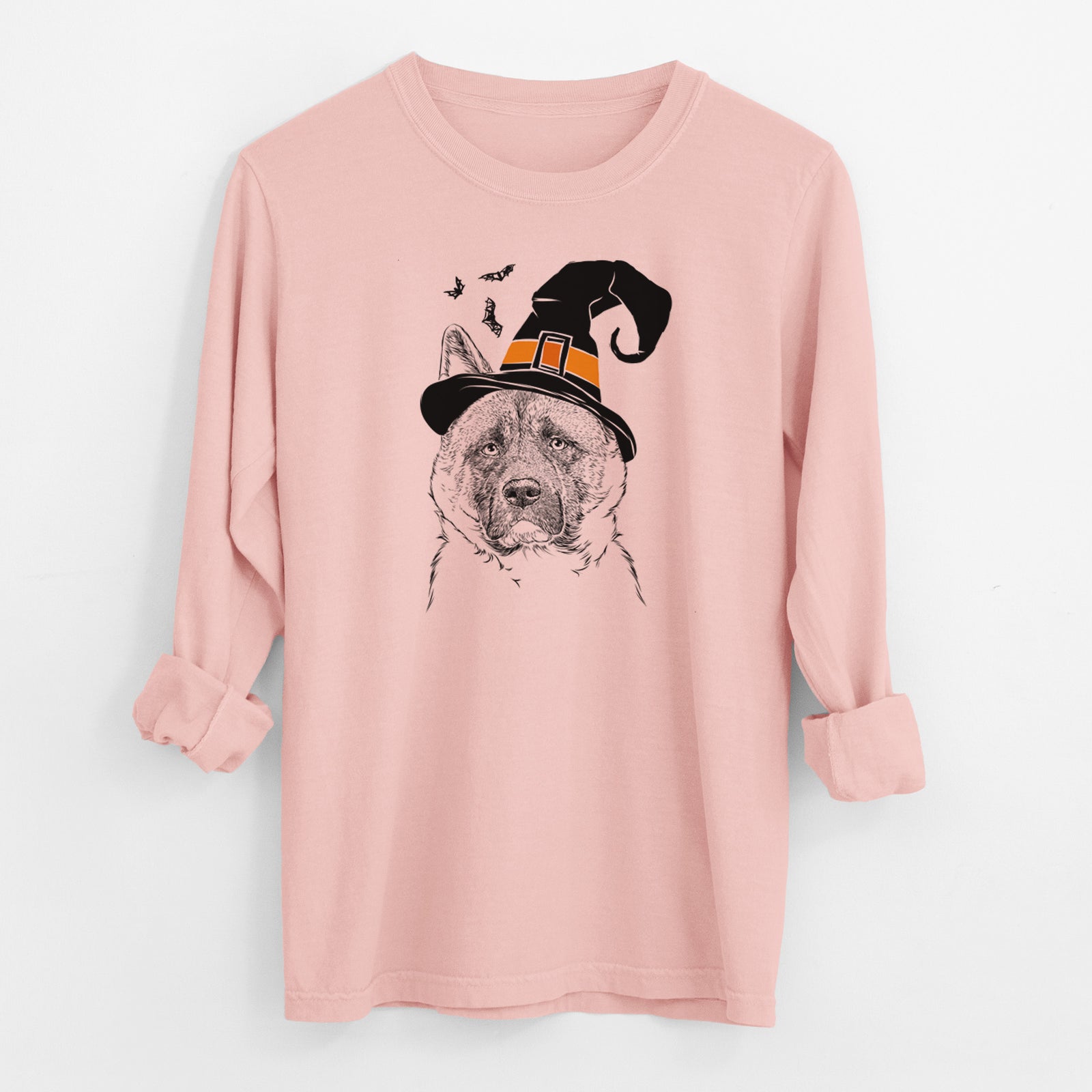 Witch Bo the American Akita - Men's Heavyweight 100% Cotton Long Sleeve