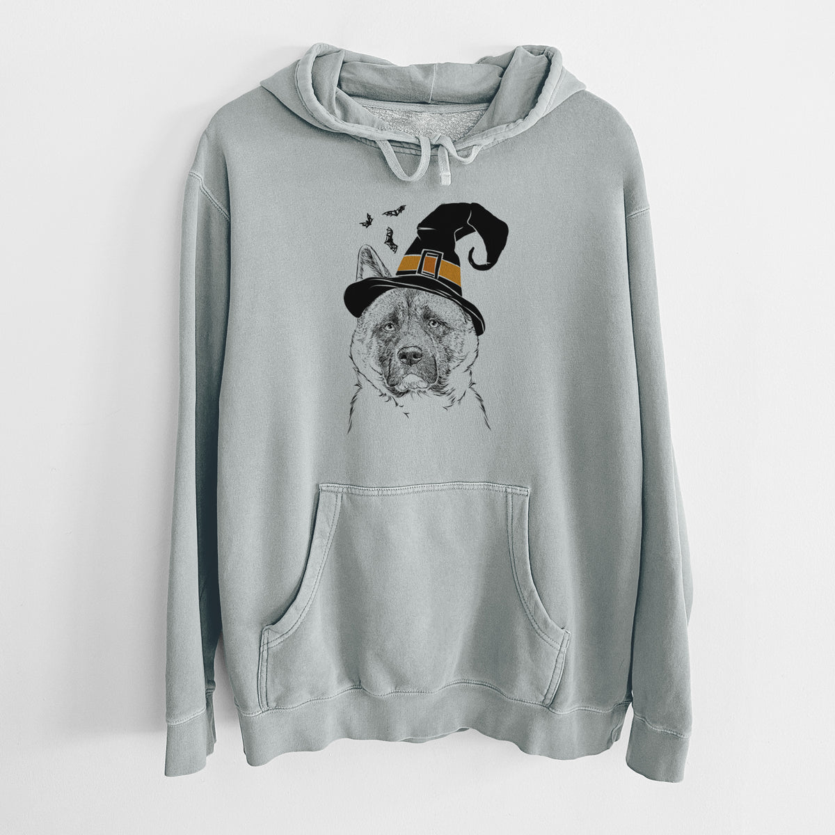 Witch Bo the American Akita - Unisex Pigment Dyed Hoodie
