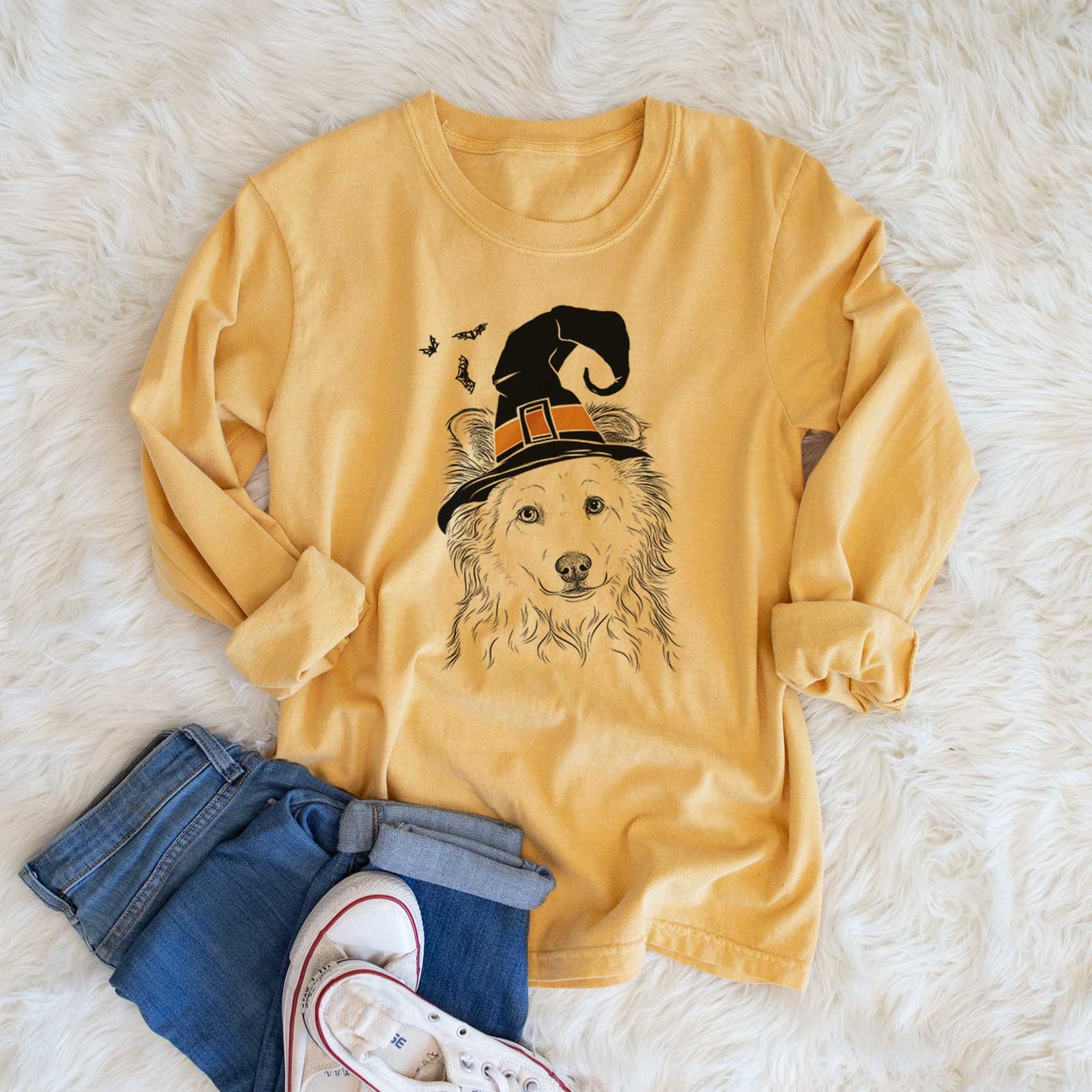 Witch Bonsai the Mixed Breed - Men's Heavyweight 100% Cotton Long Sleeve