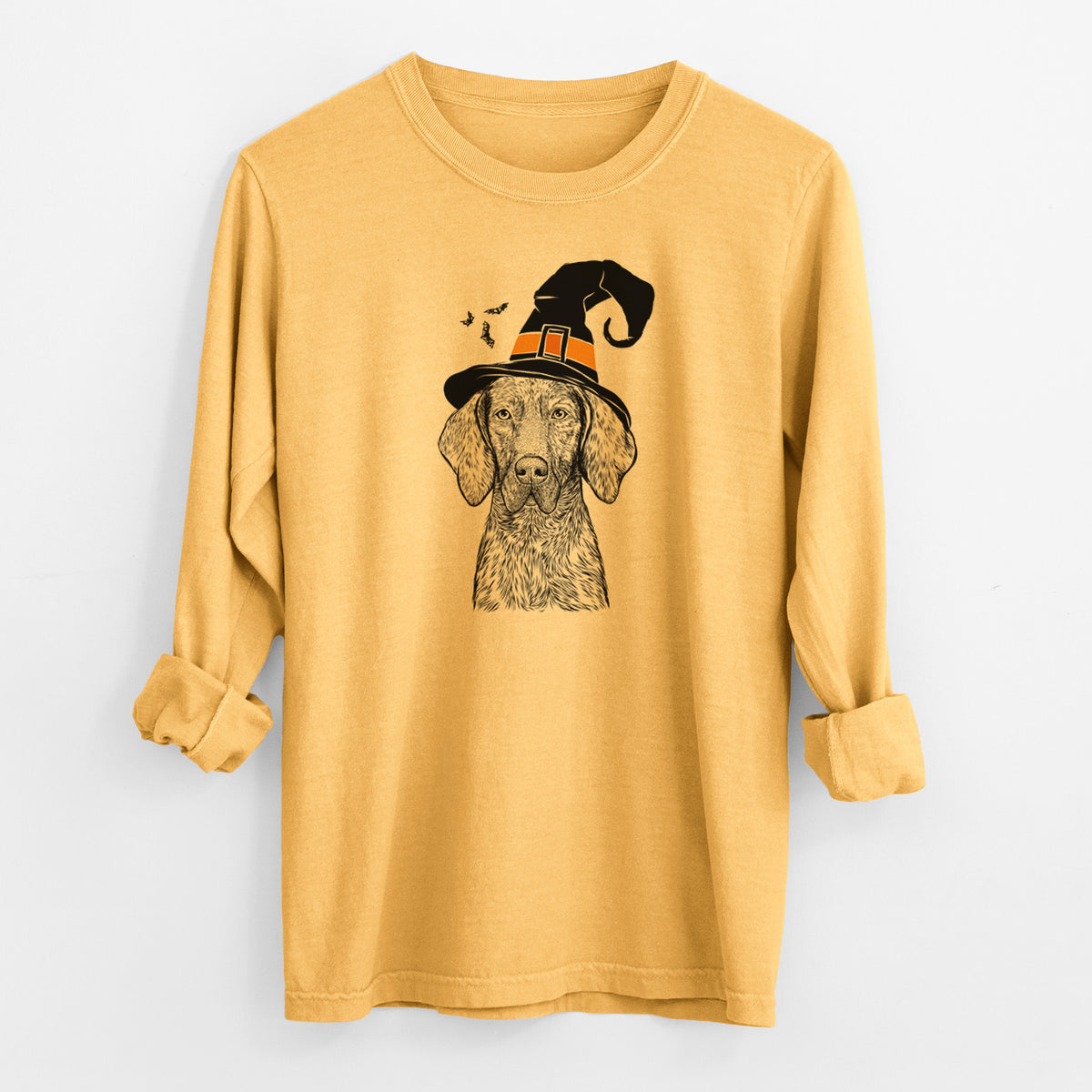 Witch Boone the Plott Hound - Men's Heavyweight 100% Cotton Long Sleeve