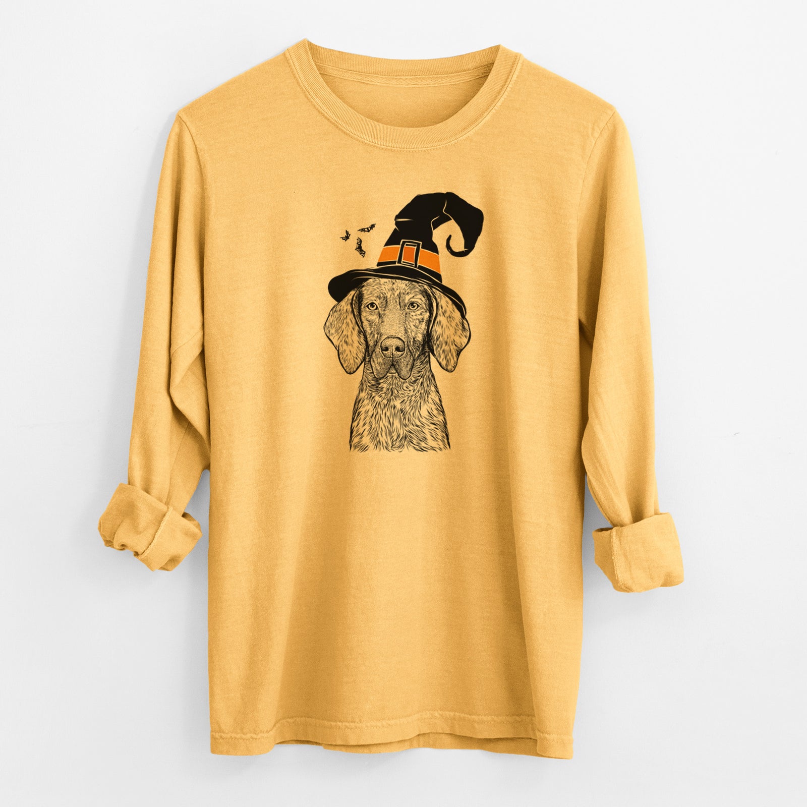 Witch Boone the Plott Hound - Men's Heavyweight 100% Cotton Long Sleeve