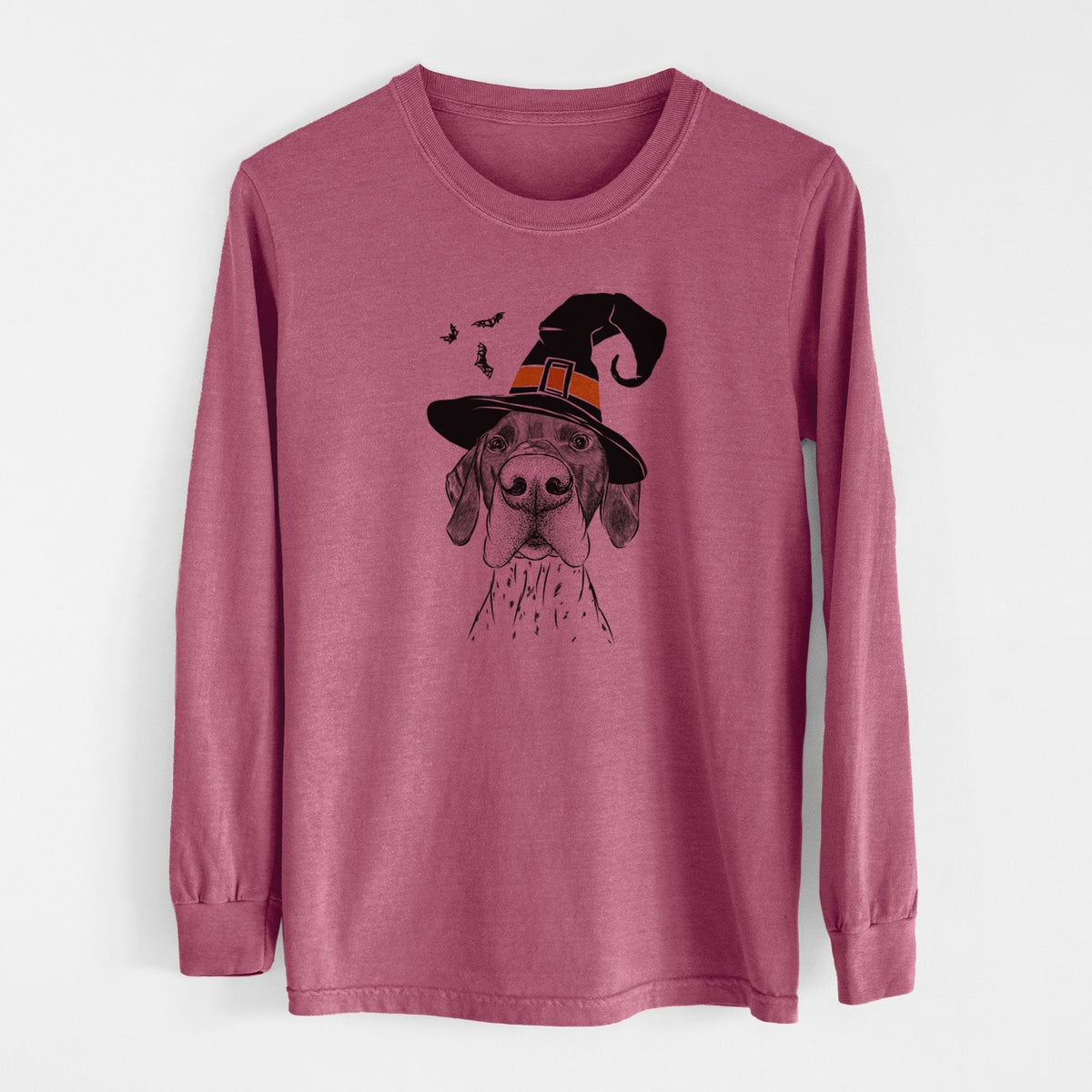 Witch Booze the German Shorthaired Pointer - Men's Heavyweight 100% Cotton Long Sleeve