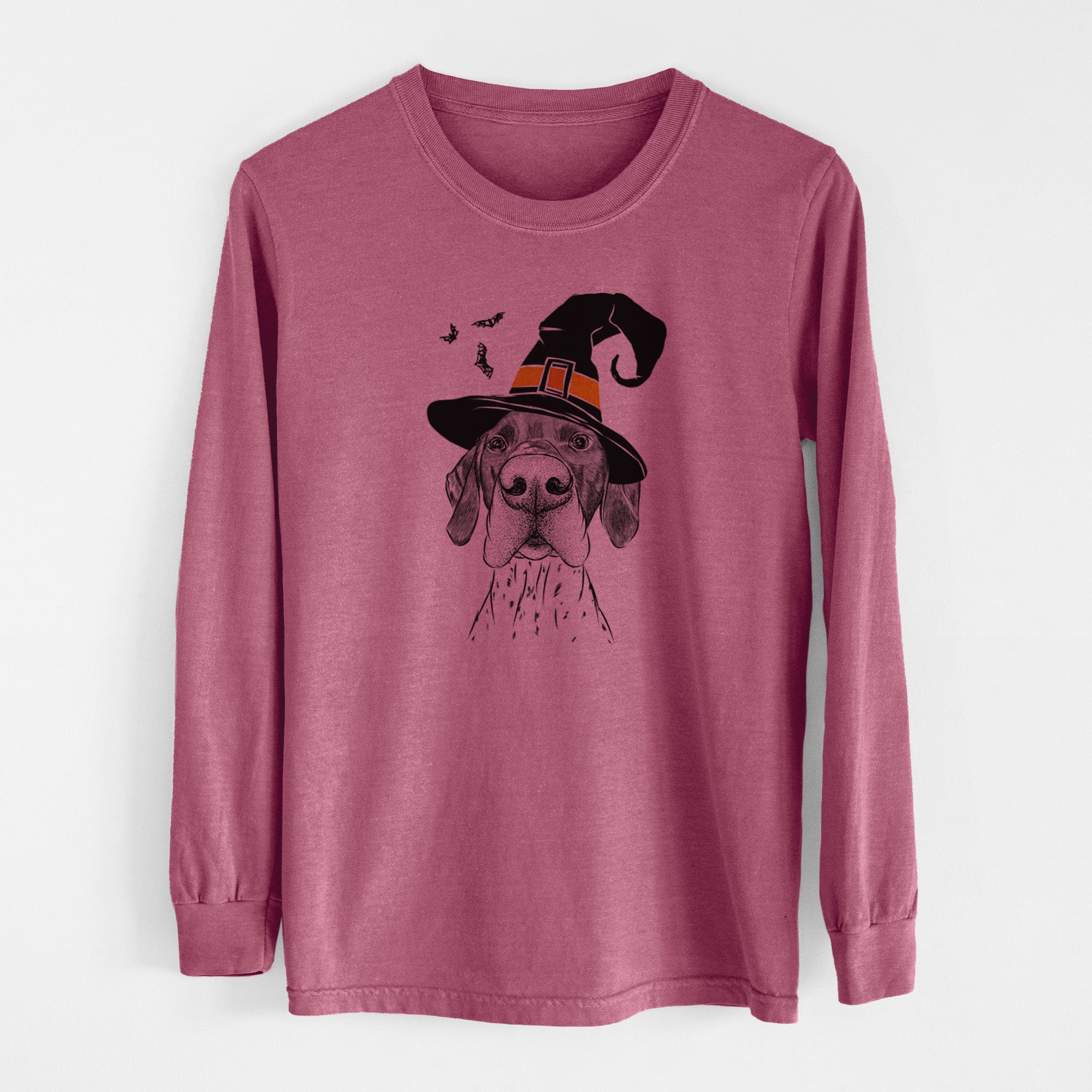Witch Booze the German Shorthaired Pointer - Men's Heavyweight 100% Cotton Long Sleeve