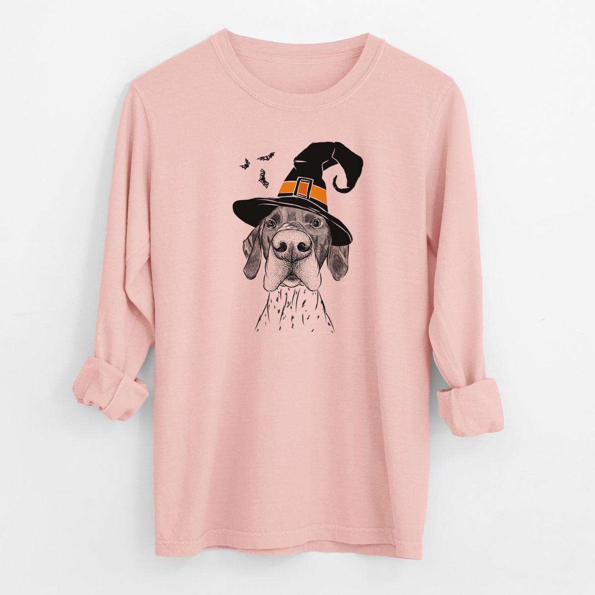 Witch Booze the German Shorthaired Pointer - Men's Heavyweight 100% Cotton Long Sleeve