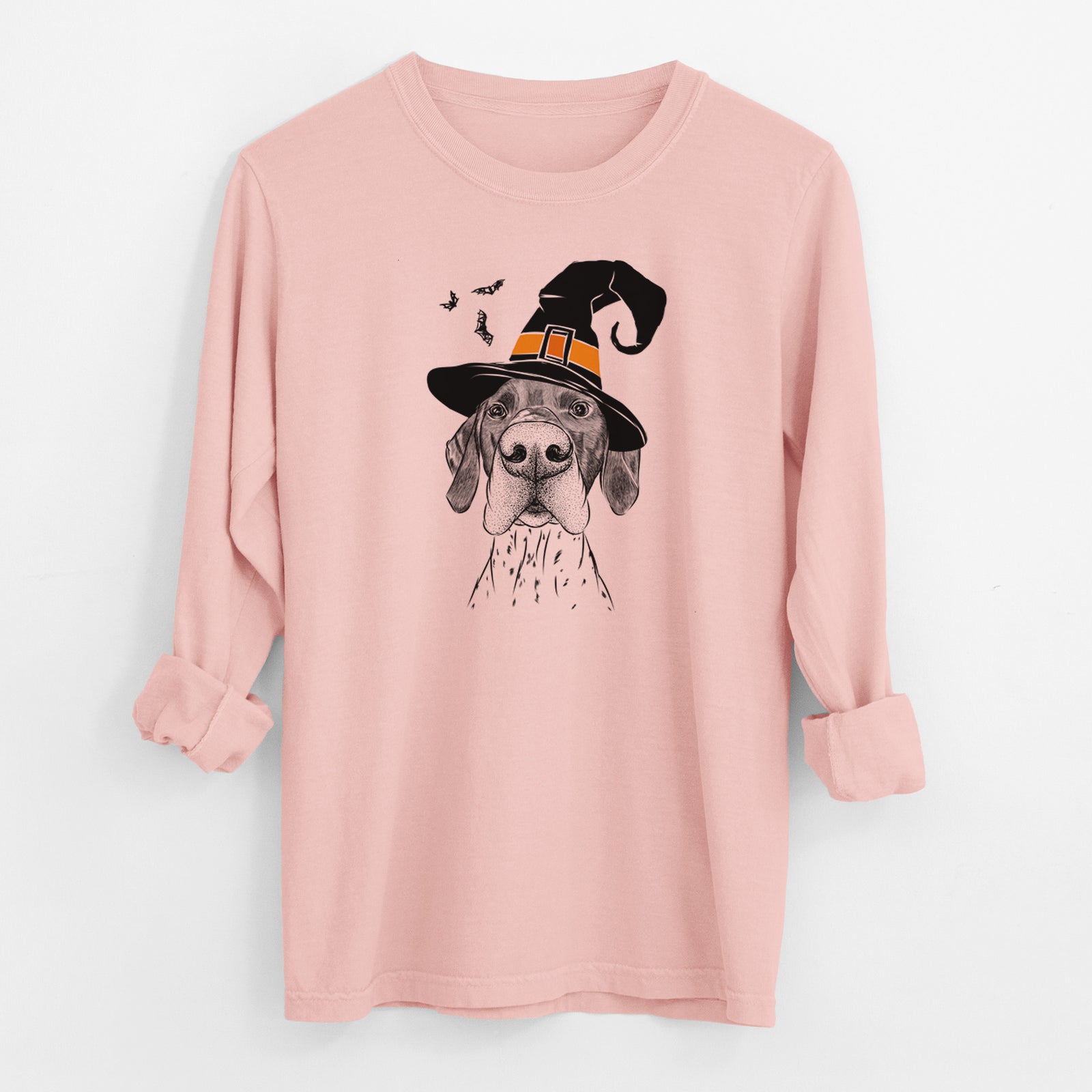 Witch Booze the German Shorthaired Pointer - Men's Heavyweight 100% Cotton Long Sleeve