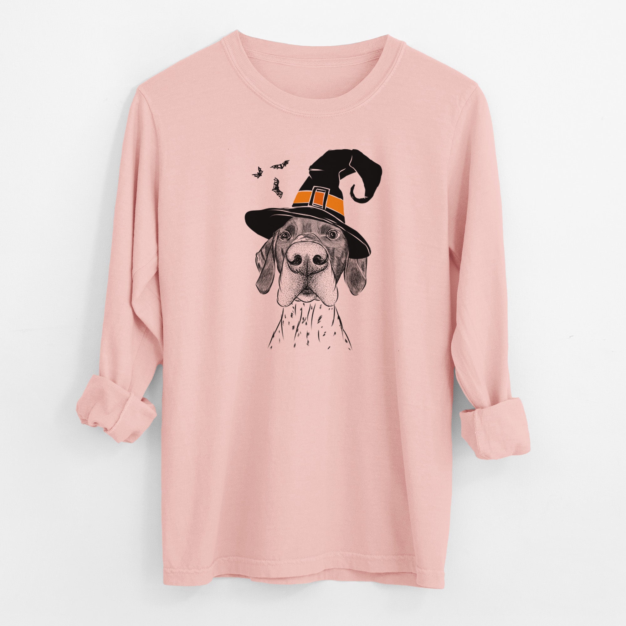 Witch Booze the German Shorthaired Pointer - Men's Heavyweight 100% Cotton Long Sleeve