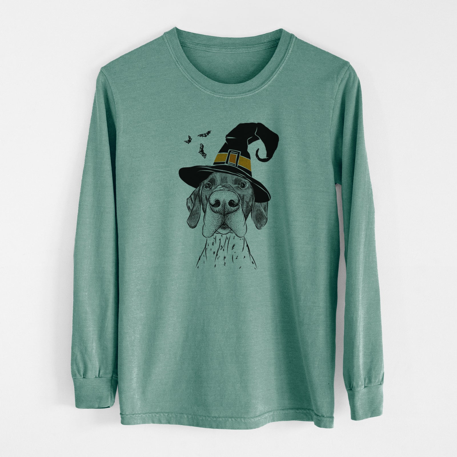 Witch Booze the German Shorthaired Pointer - Men's Heavyweight 100% Cotton Long Sleeve