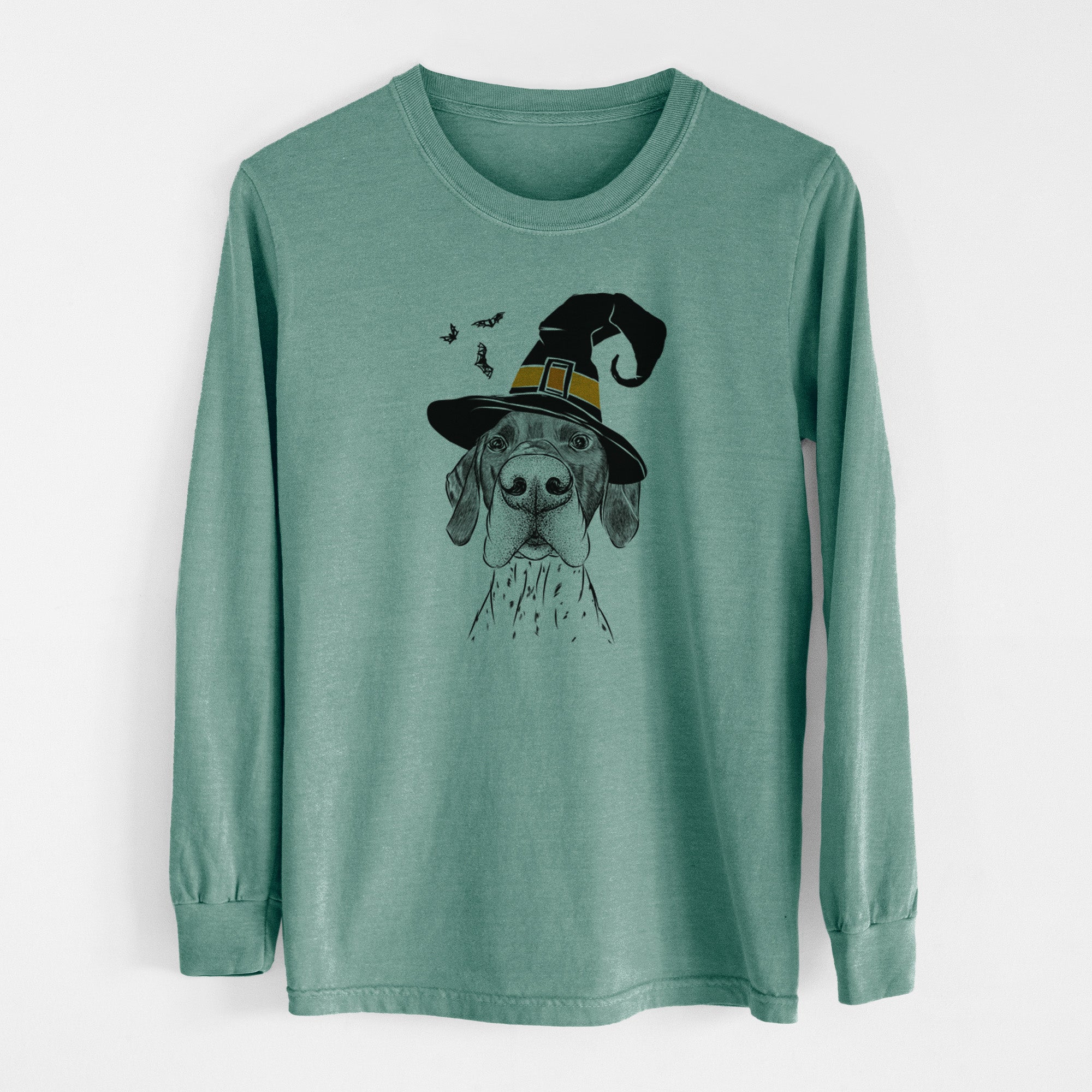 Witch Booze the German Shorthaired Pointer - Men's Heavyweight 100% Cotton Long Sleeve
