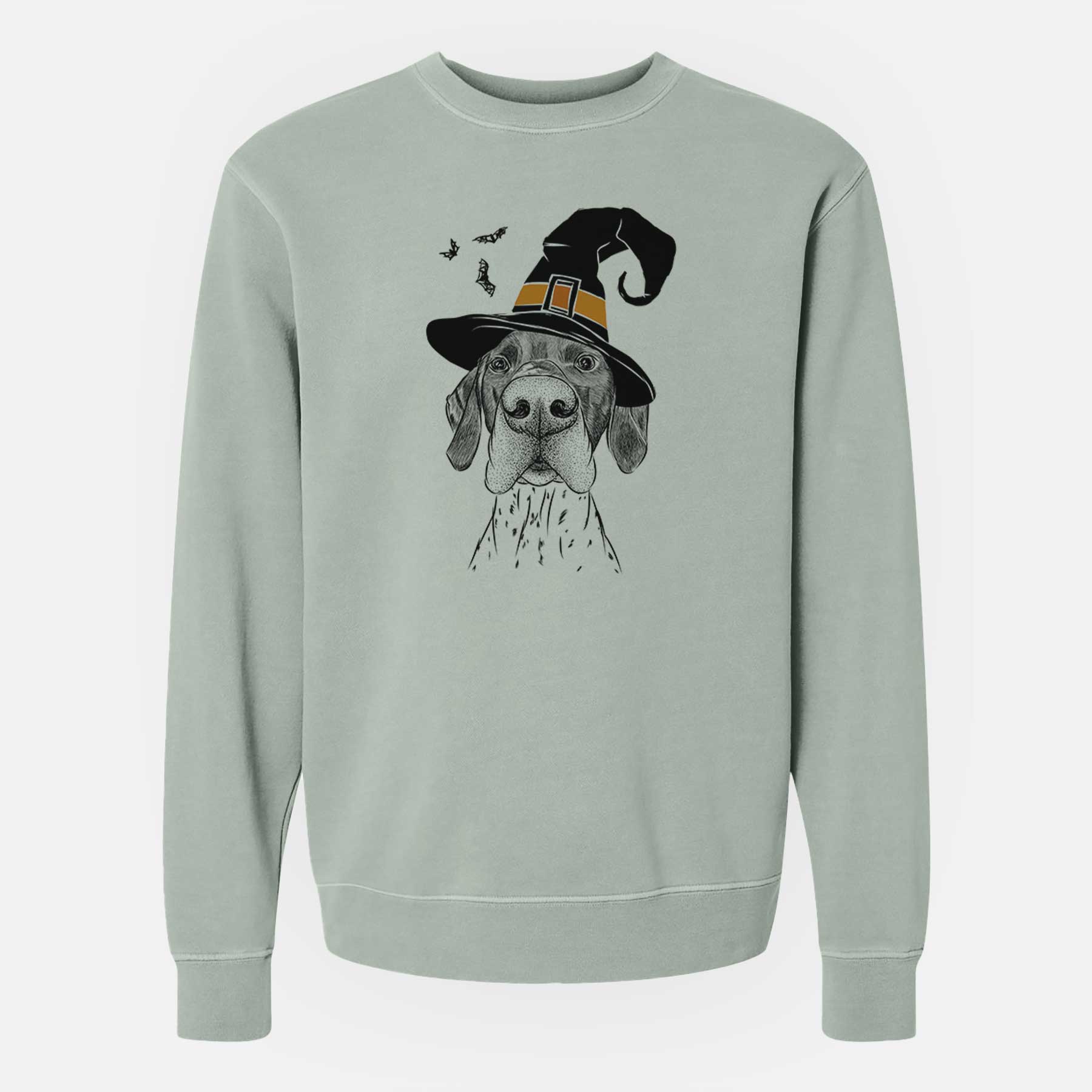 Witch Booze the German Shorthaired Pointer - Unisex Pigment Dyed Crew Sweatshirt