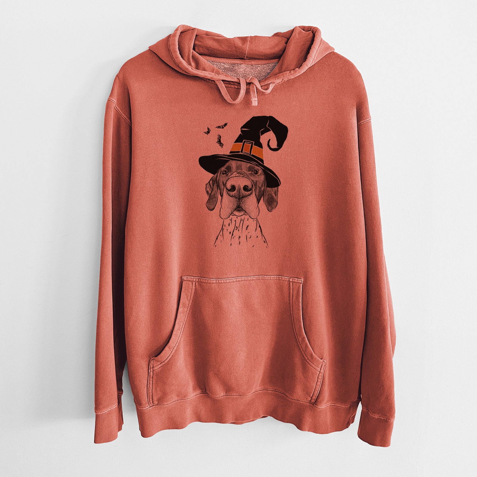 Witch Booze the German Shorthaired Pointer - Unisex Pigment Dyed Hoodie
