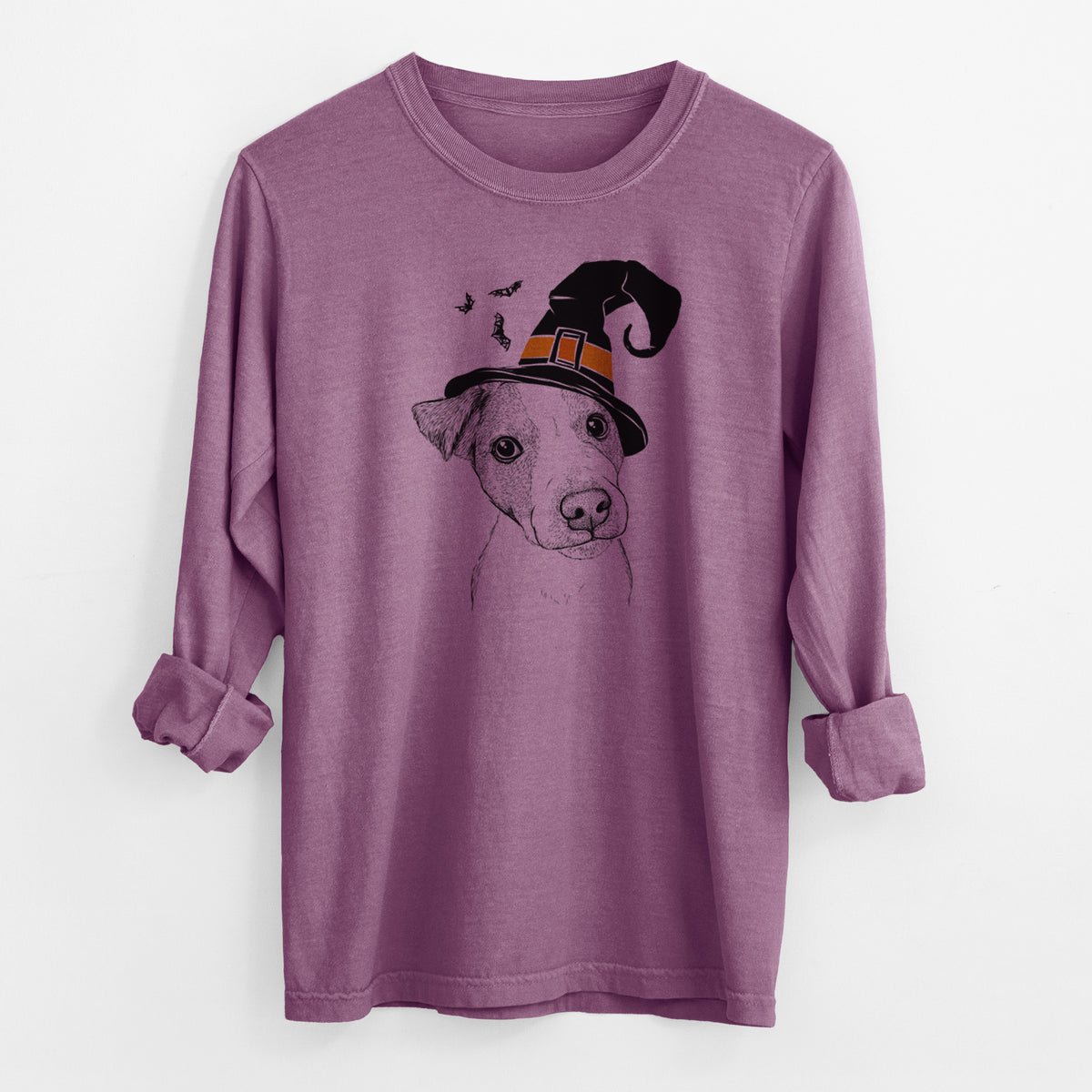 Witch Bosse the Jack Russell Terrier - Men's Heavyweight 100% Cotton Long Sleeve