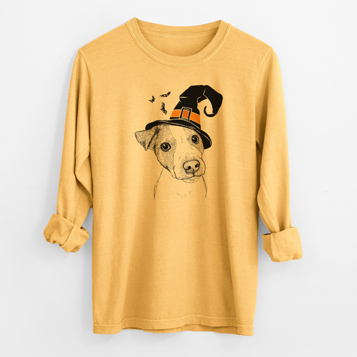 Witch Bosse the Jack Russell Terrier - Men's Heavyweight 100% Cotton Long Sleeve