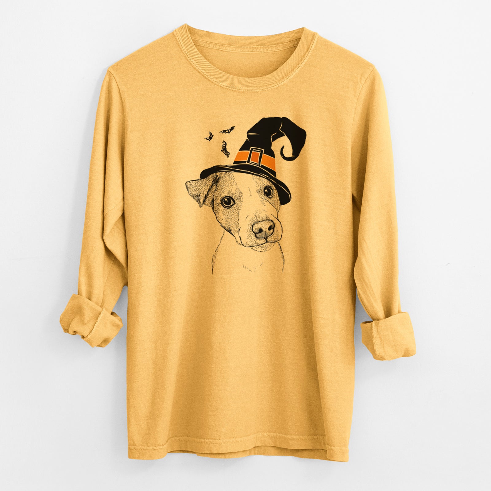 Witch Bosse the Jack Russell Terrier - Men's Heavyweight 100% Cotton Long Sleeve