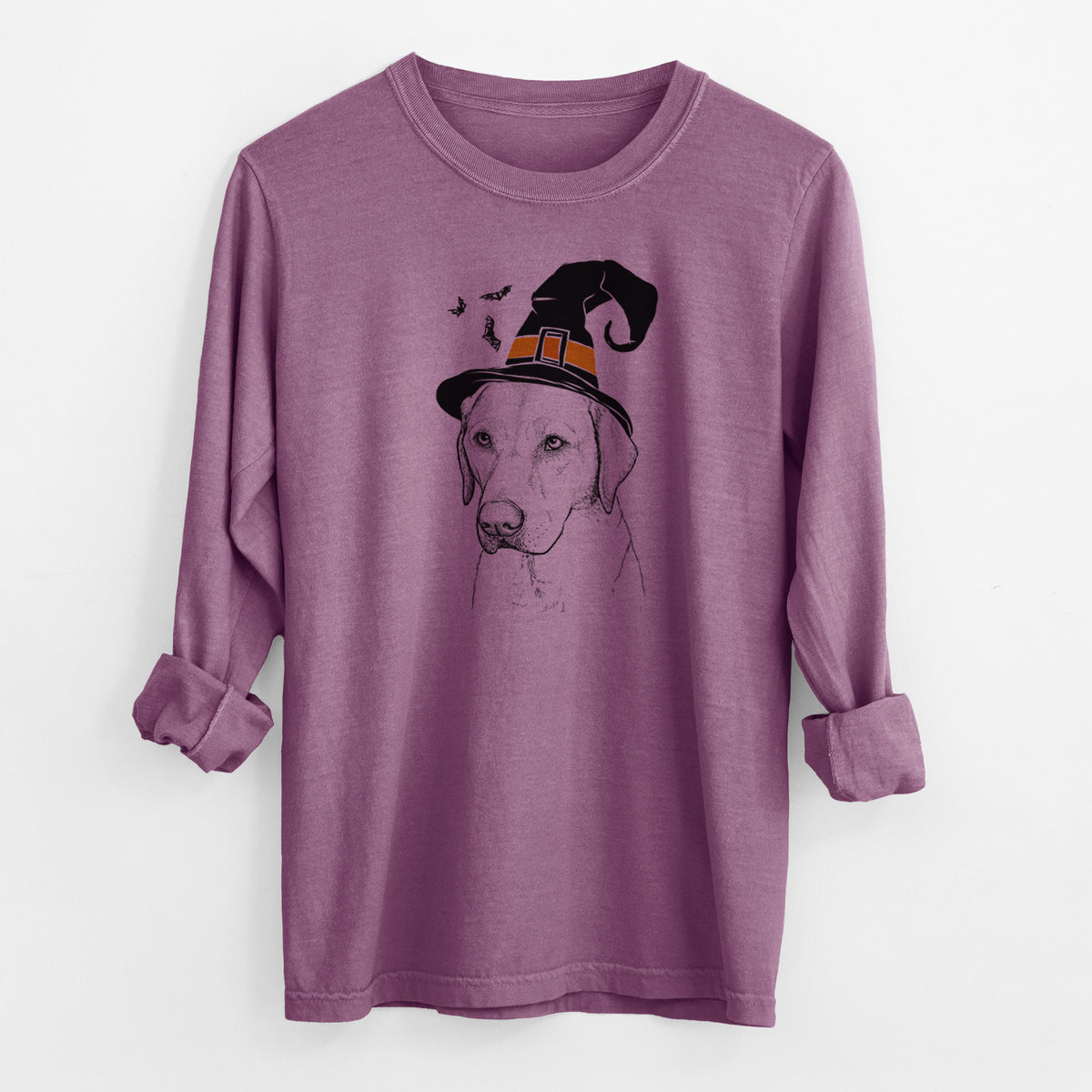 Witch Braxton the Yellow Lab - Men's Heavyweight 100% Cotton Long Sleeve