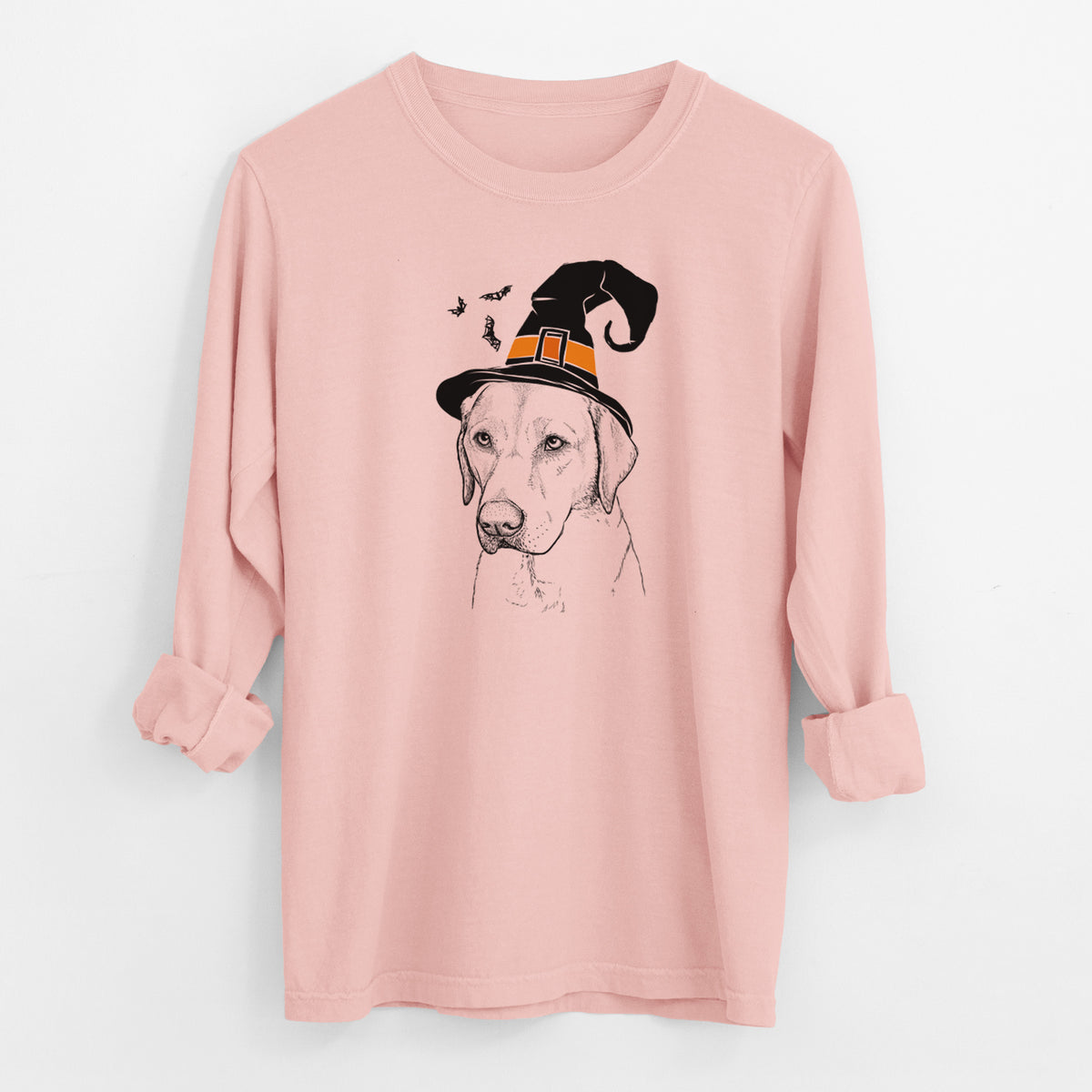 Witch Braxton the Yellow Lab - Men's Heavyweight 100% Cotton Long Sleeve