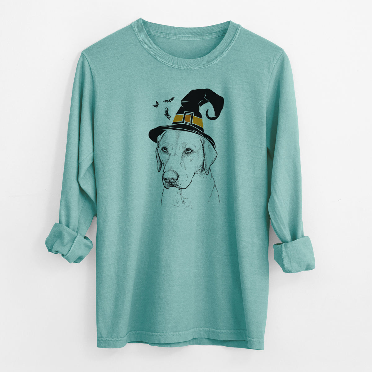 Witch Braxton the Yellow Lab - Men's Heavyweight 100% Cotton Long Sleeve