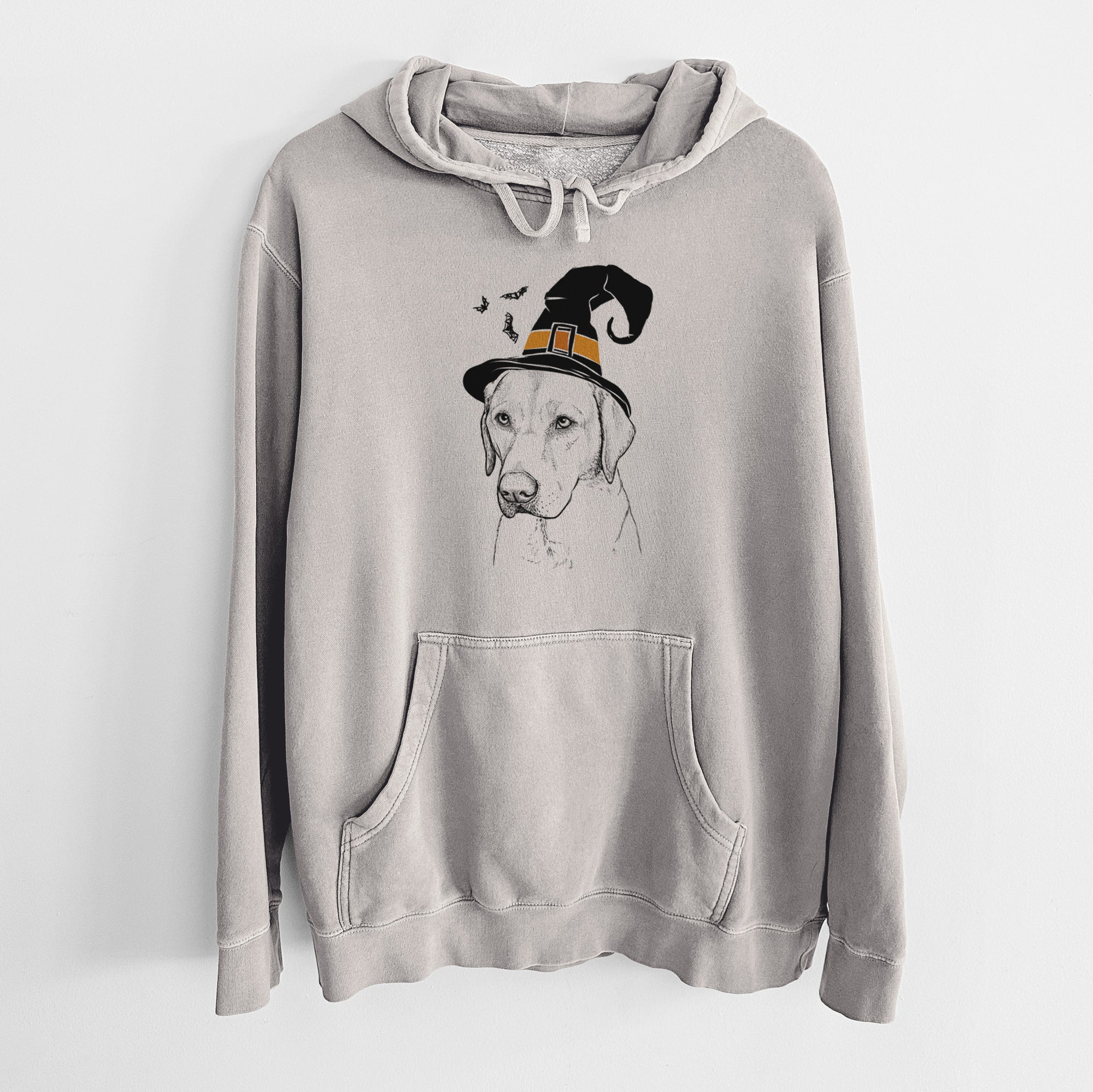 Witch Braxton the Yellow Lab - Unisex Pigment Dyed Hoodie