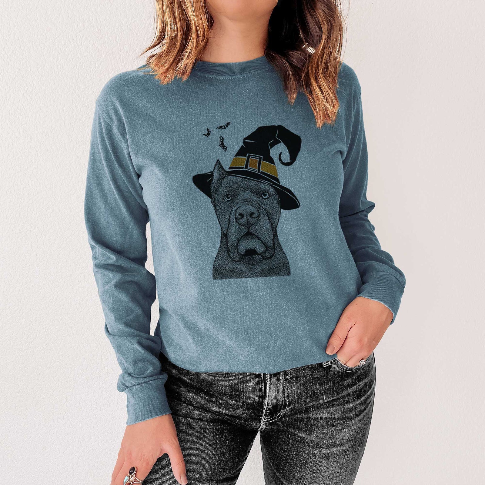 Witch Bruno the Cane Corso - Men's Heavyweight 100% Cotton Long Sleeve