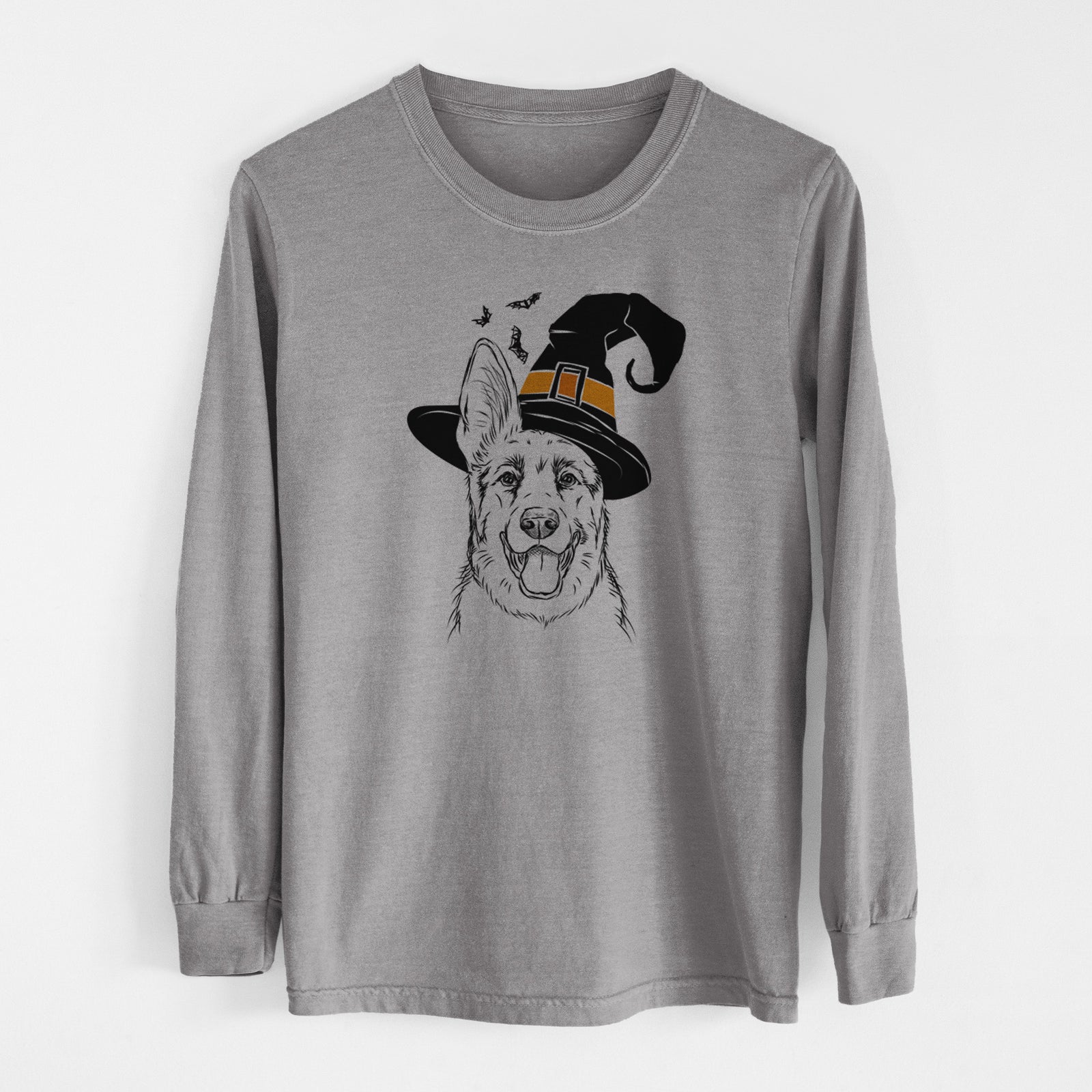 Witch Brutus the German Shepherd - Men's Heavyweight 100% Cotton Long Sleeve