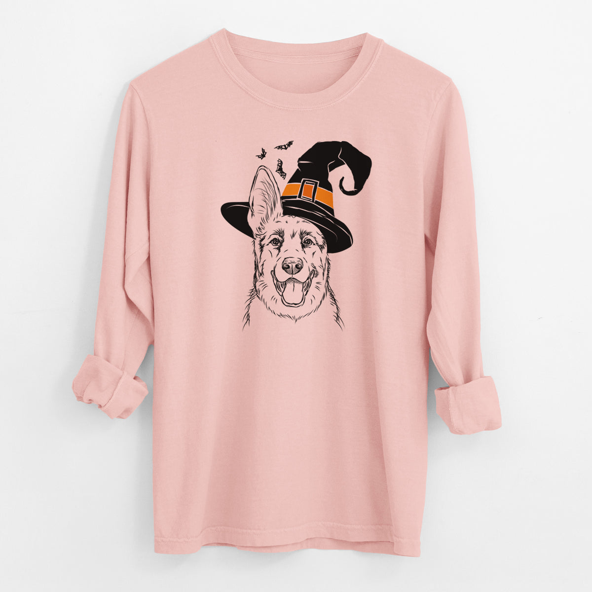 Witch Brutus the German Shepherd - Men's Heavyweight 100% Cotton Long Sleeve