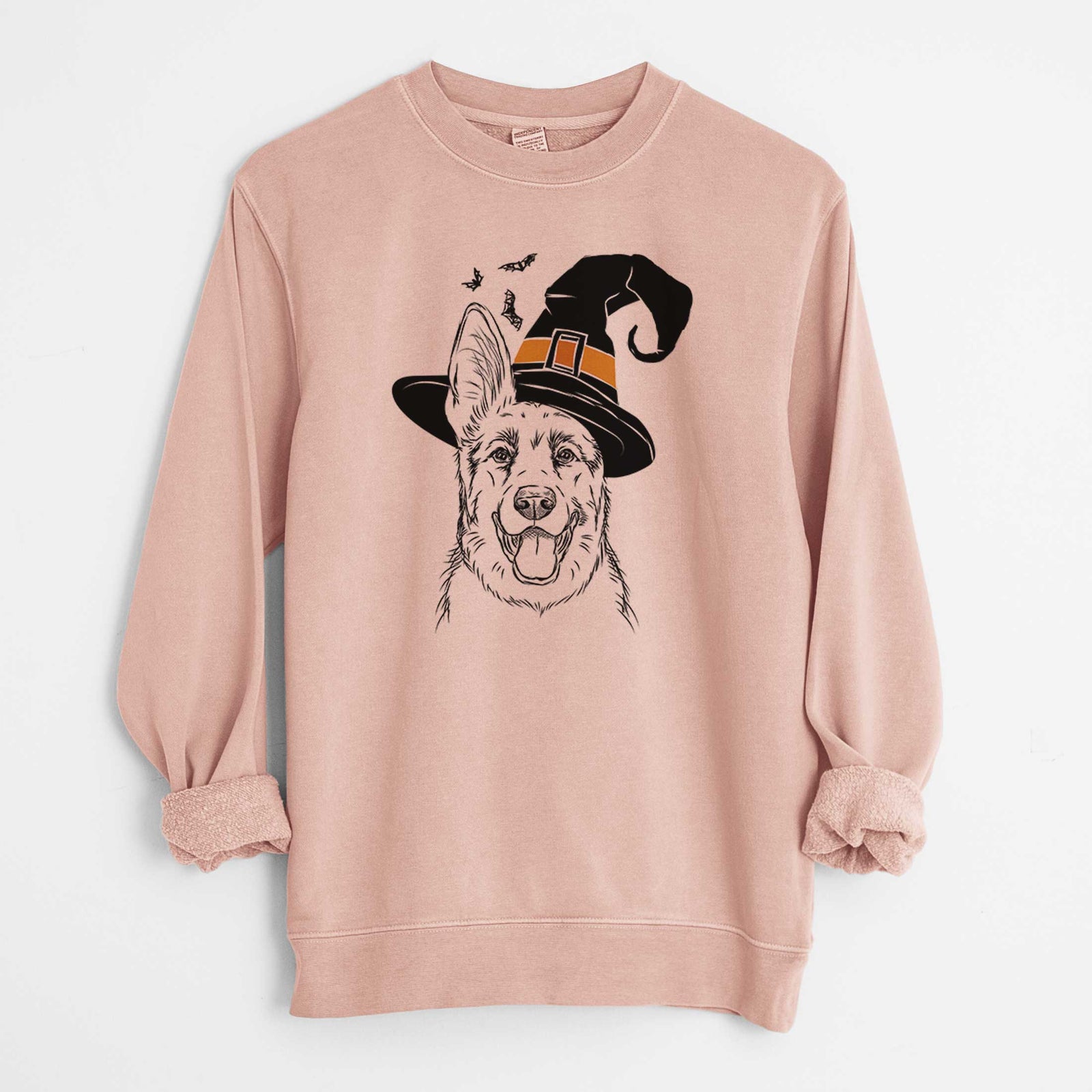 Witch Brutus the German Shepherd - Unisex Pigment Dyed Crew Sweatshirt