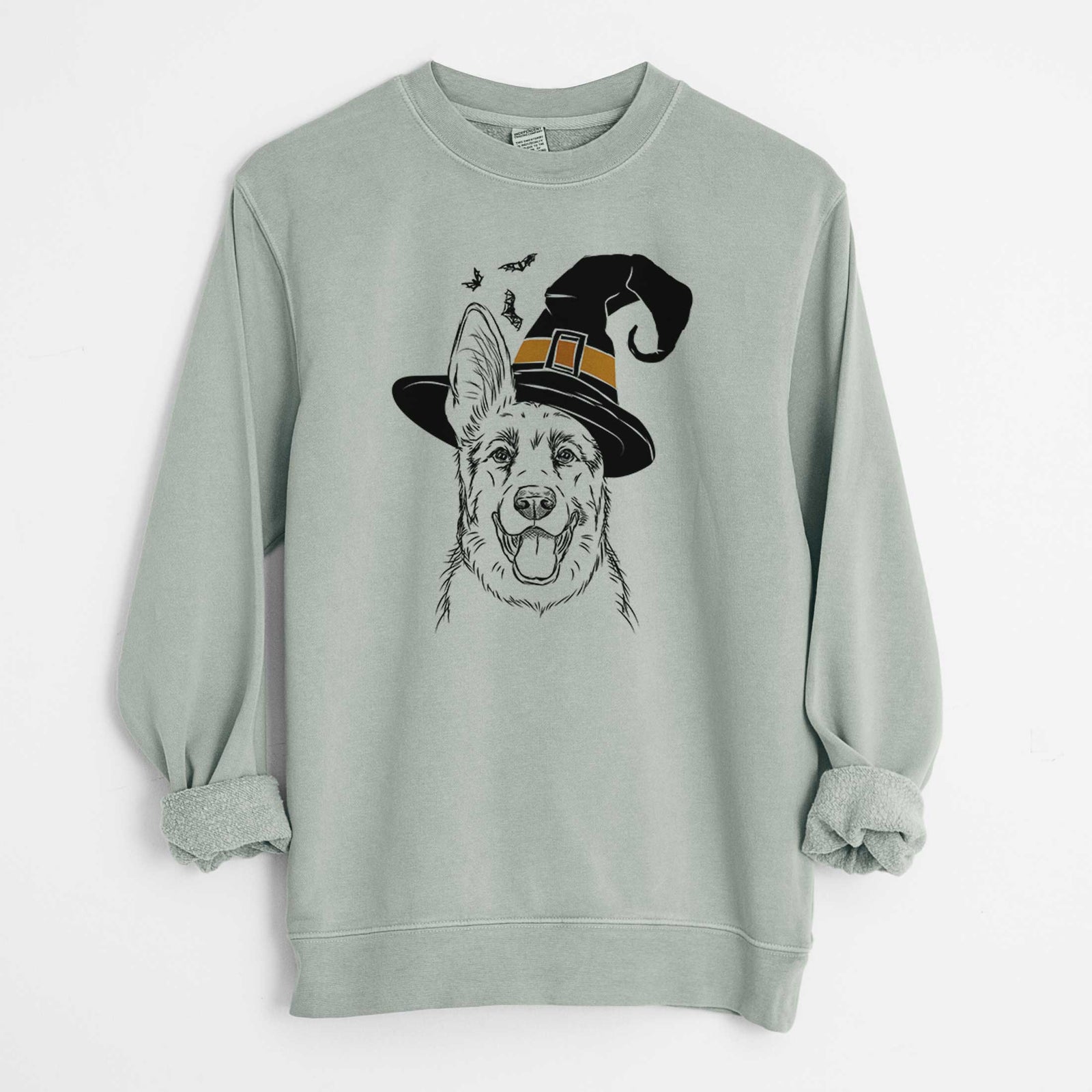 Witch Brutus the German Shepherd - Unisex Pigment Dyed Crew Sweatshirt