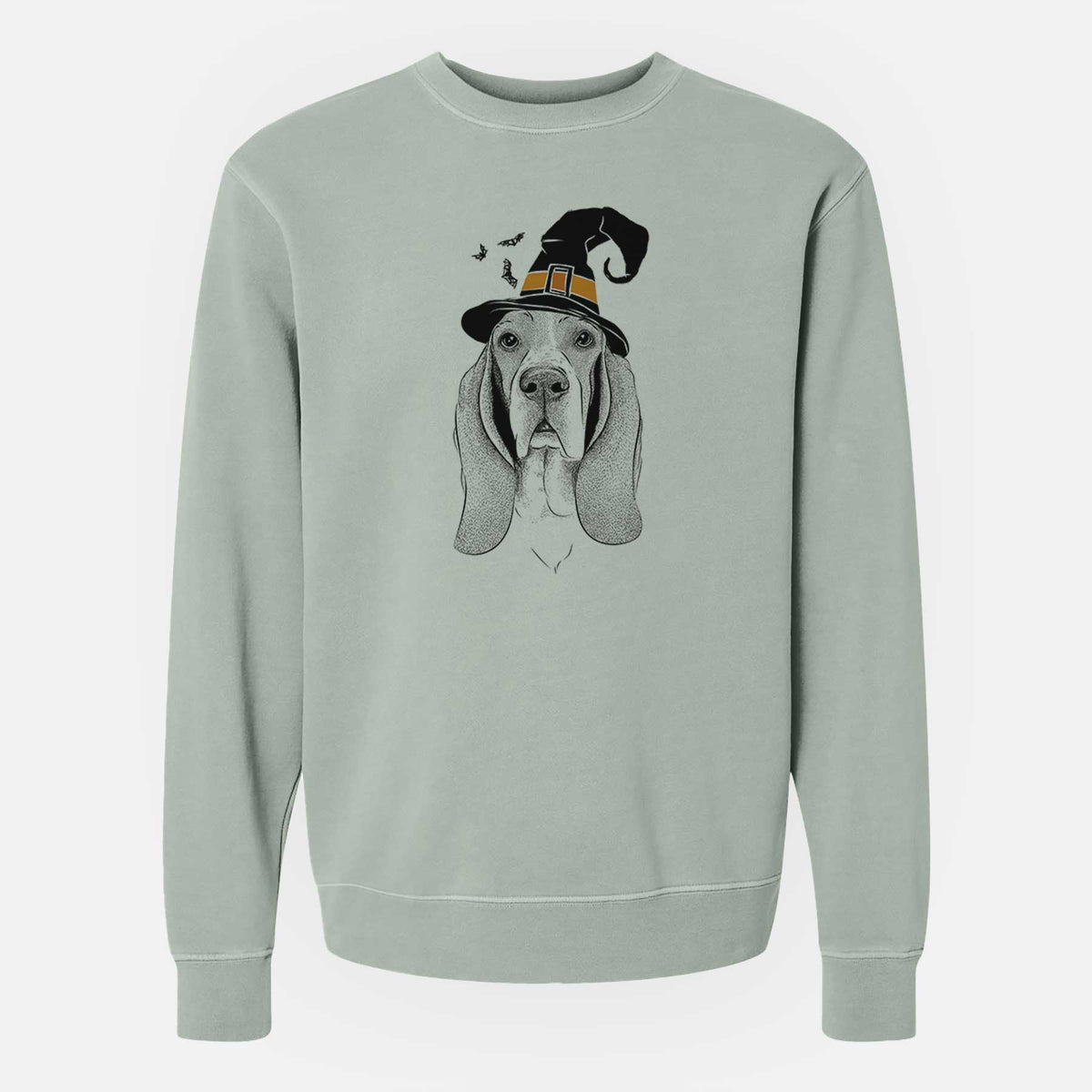 Witch Buckley the Basset Hound - Unisex Pigment Dyed Crew Sweatshirt