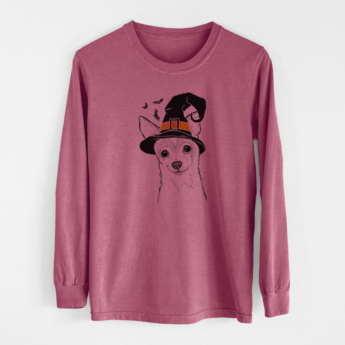 Witch Buggy the Chihuahua - Men's Heavyweight 100% Cotton Long Sleeve