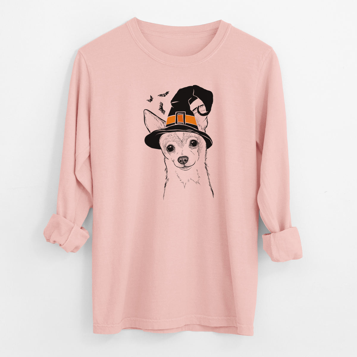 Witch Buggy the Chihuahua - Men's Heavyweight 100% Cotton Long Sleeve