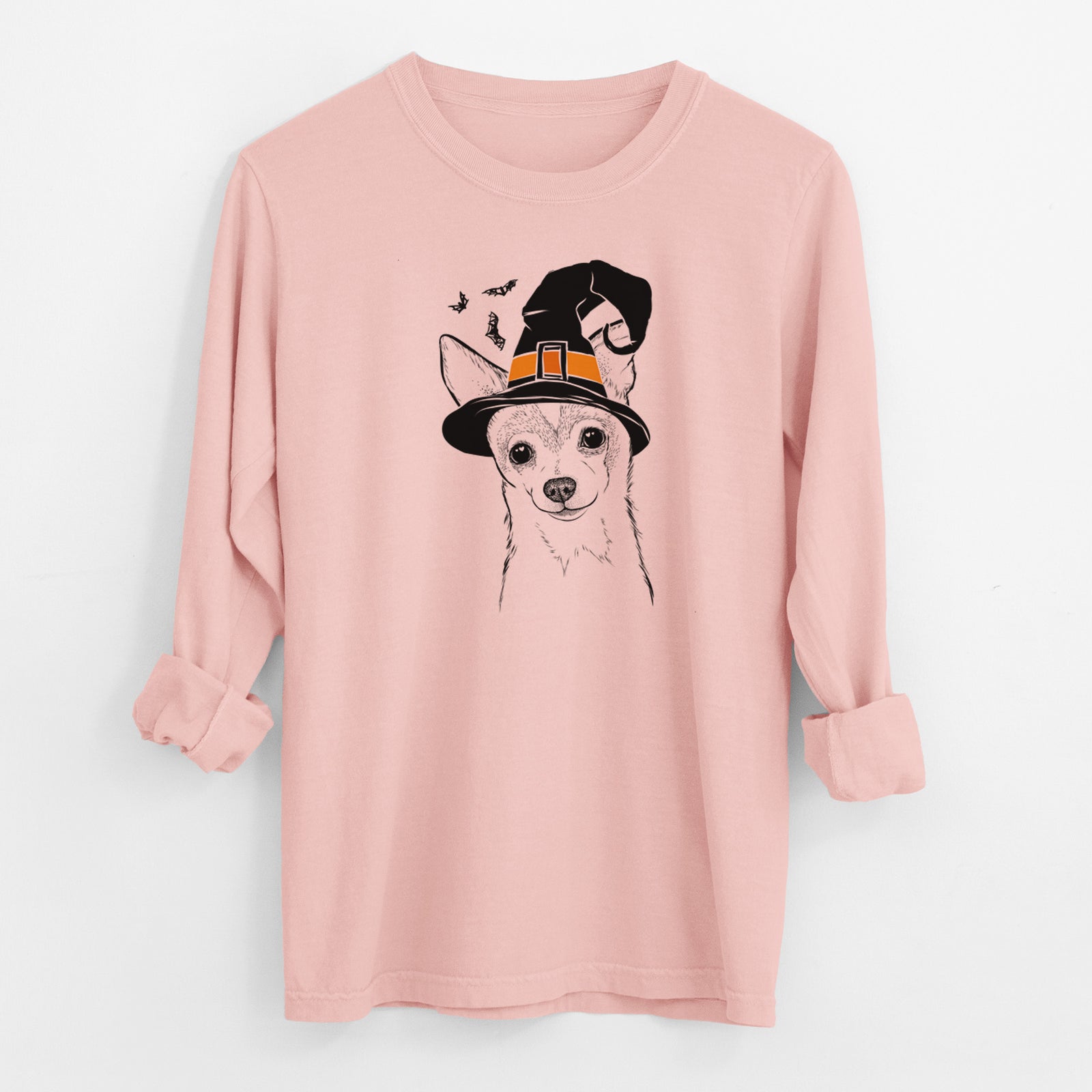 Witch Buggy the Chihuahua - Men's Heavyweight 100% Cotton Long Sleeve