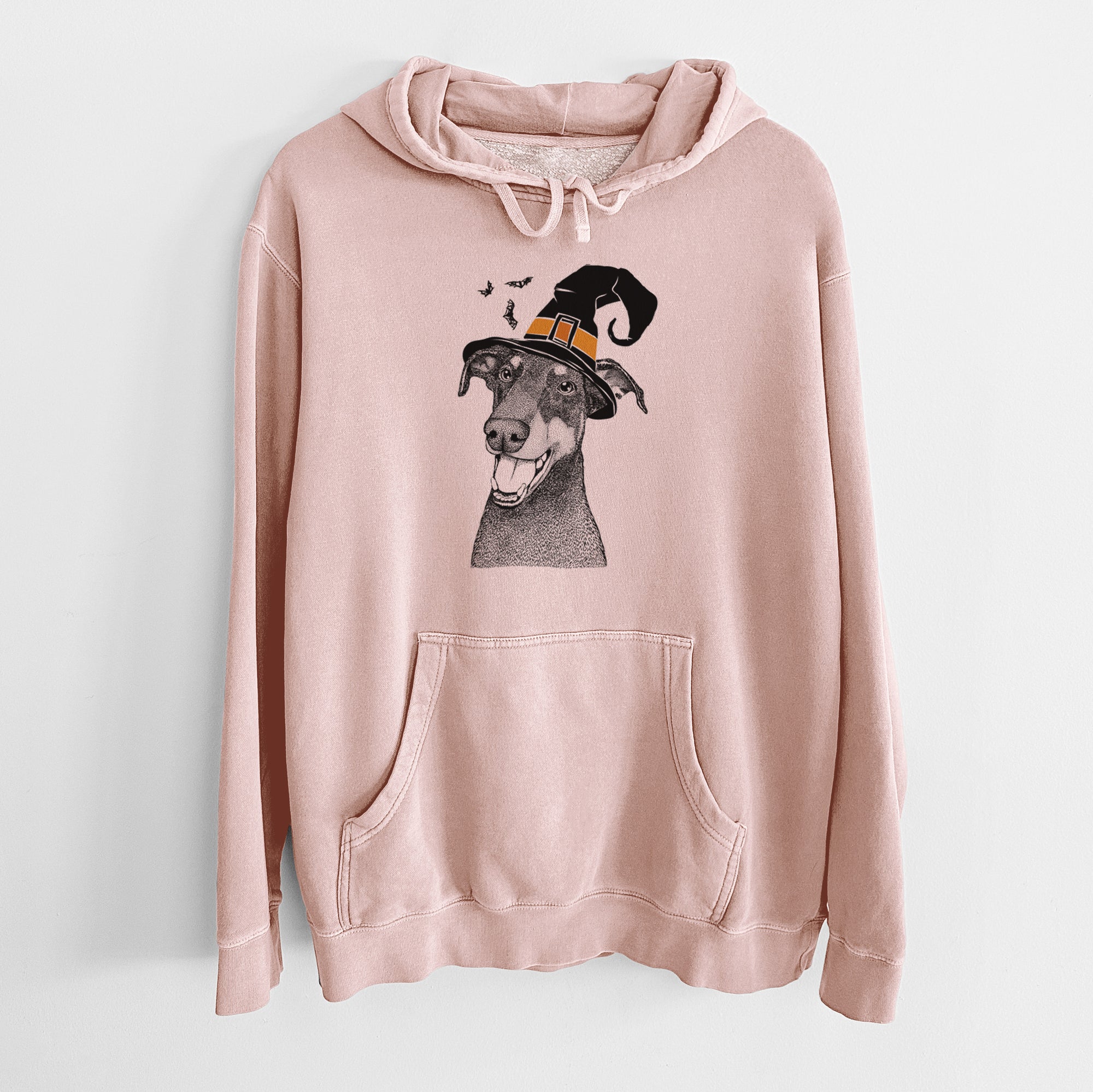 Witch Bunnie the Doberman Pinscher - Unisex Pigment Dyed Hoodie