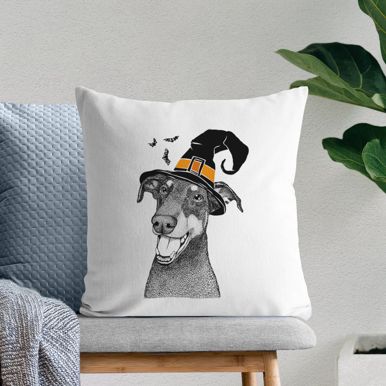 Bunnie the Doberman Pinscher - Throw Pillow Cover