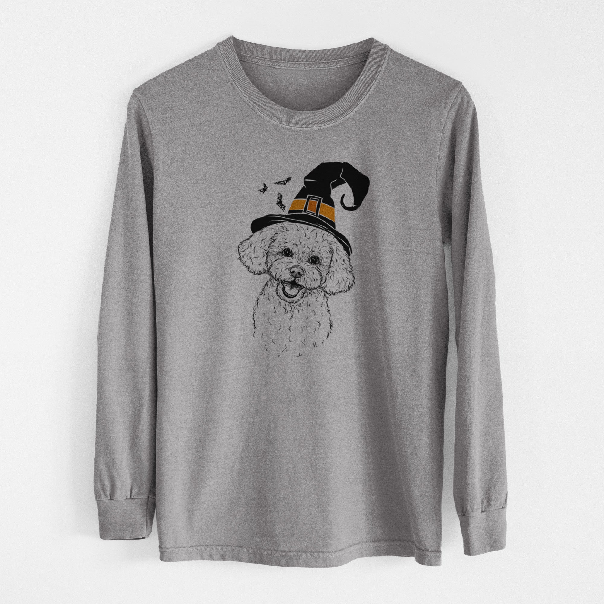 Witch Caesar the Bichon Frise - Men's Heavyweight 100% Cotton Long Sleeve