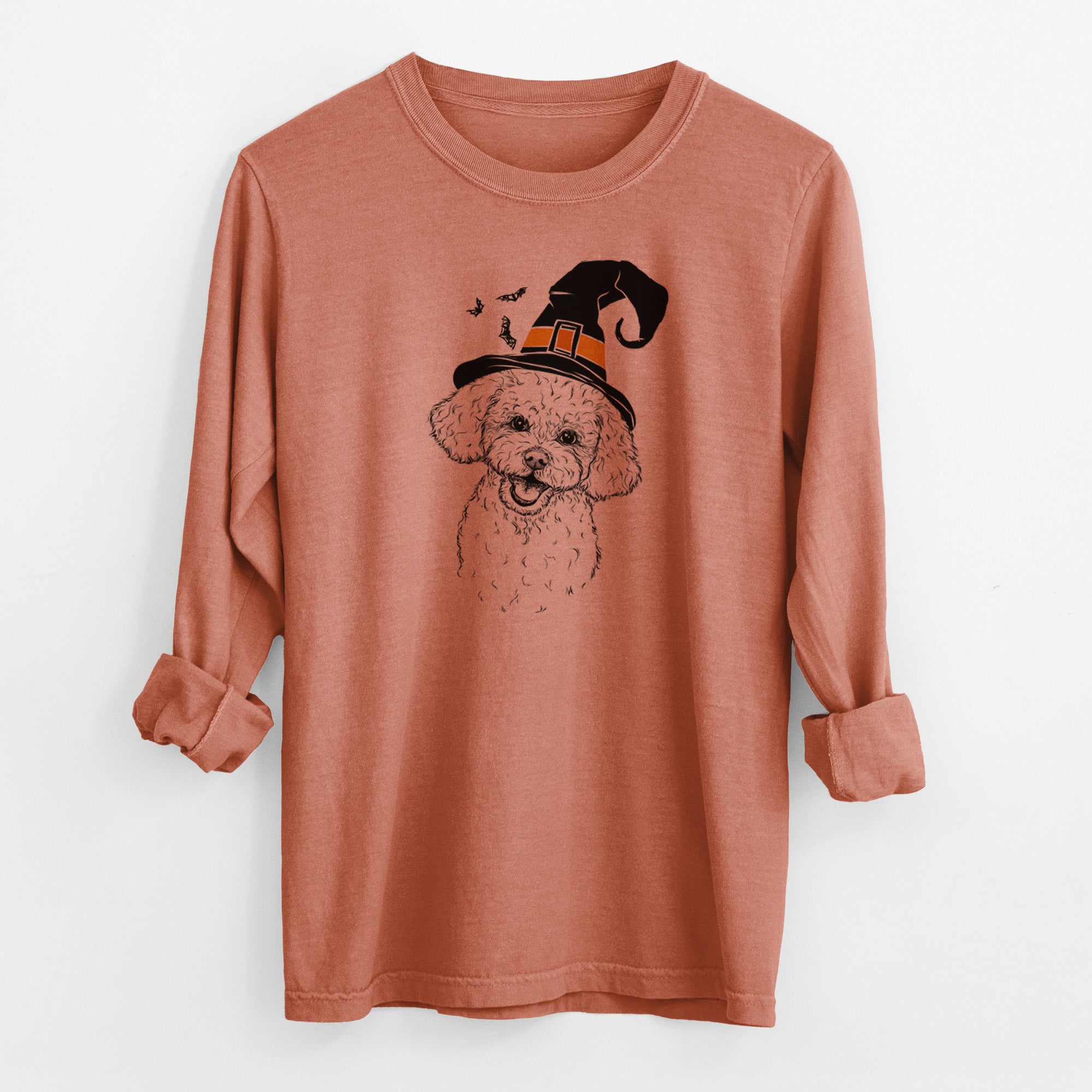 Witch Caesar the Bichon Frise - Men's Heavyweight 100% Cotton Long Sleeve