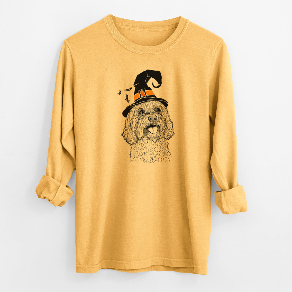 Witch Cali the Cavapoo - Men's Heavyweight 100% Cotton Long Sleeve