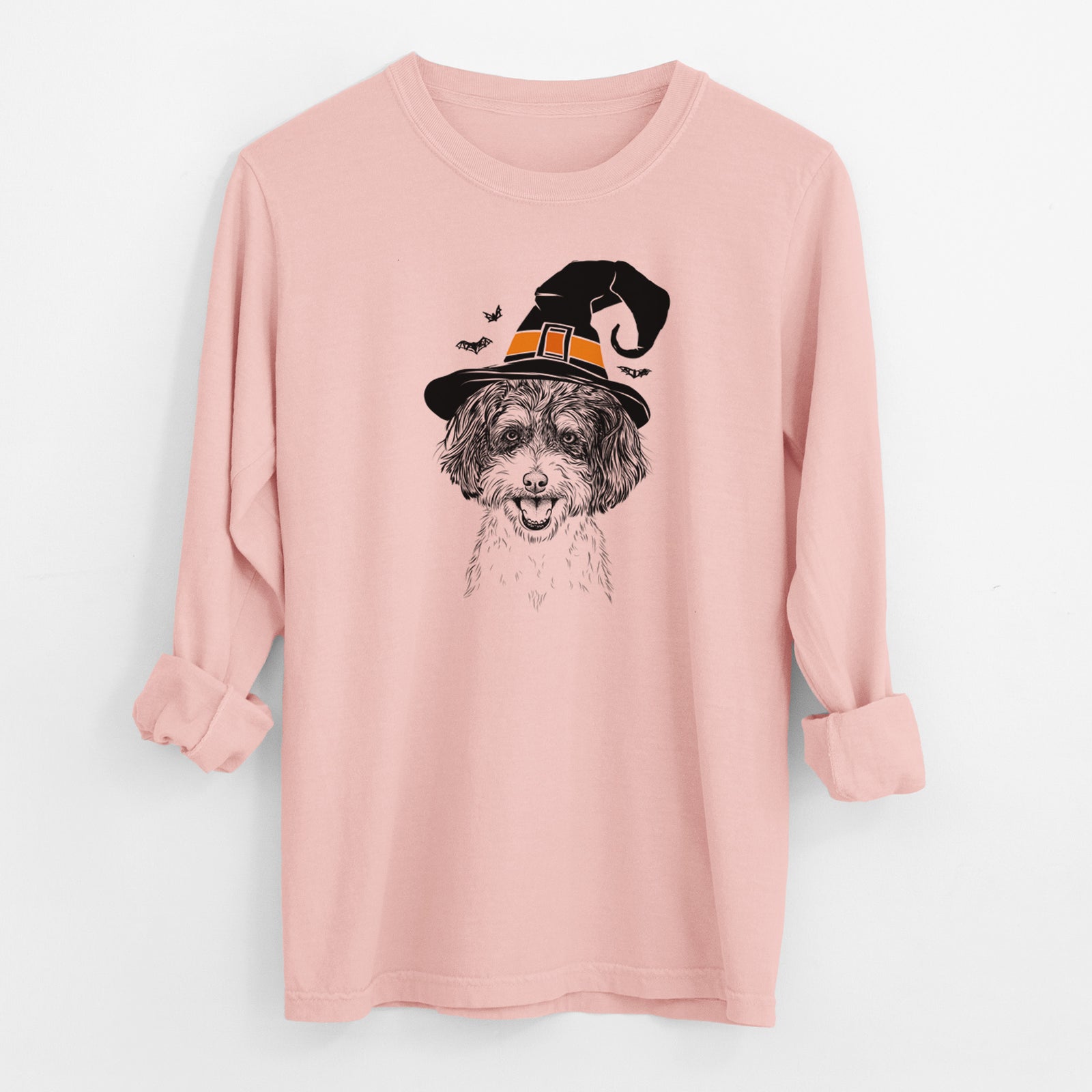 Witch Carlos the Cavapoo - Men's Heavyweight 100% Cotton Long Sleeve