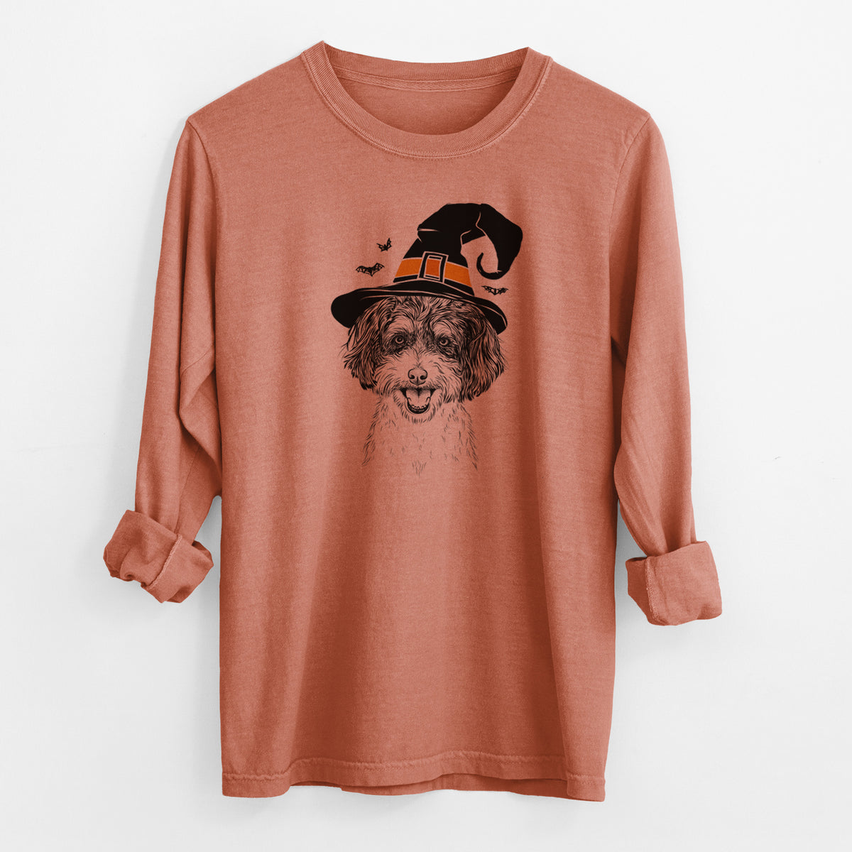 Witch Carlos the Cavapoo - Men's Heavyweight 100% Cotton Long Sleeve