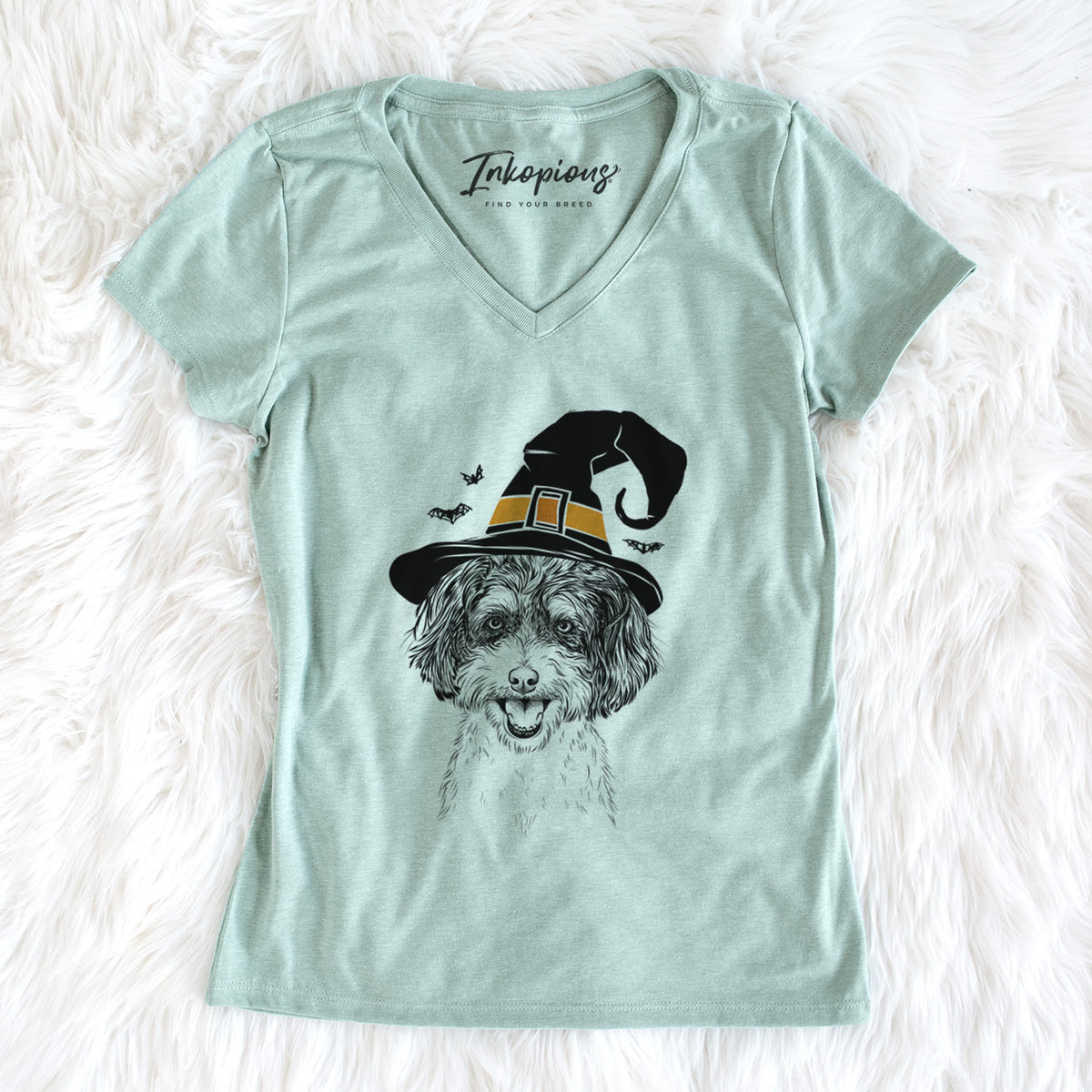 Witch Carlos the Cavapoo - Women's Perfect V-neck Shirt