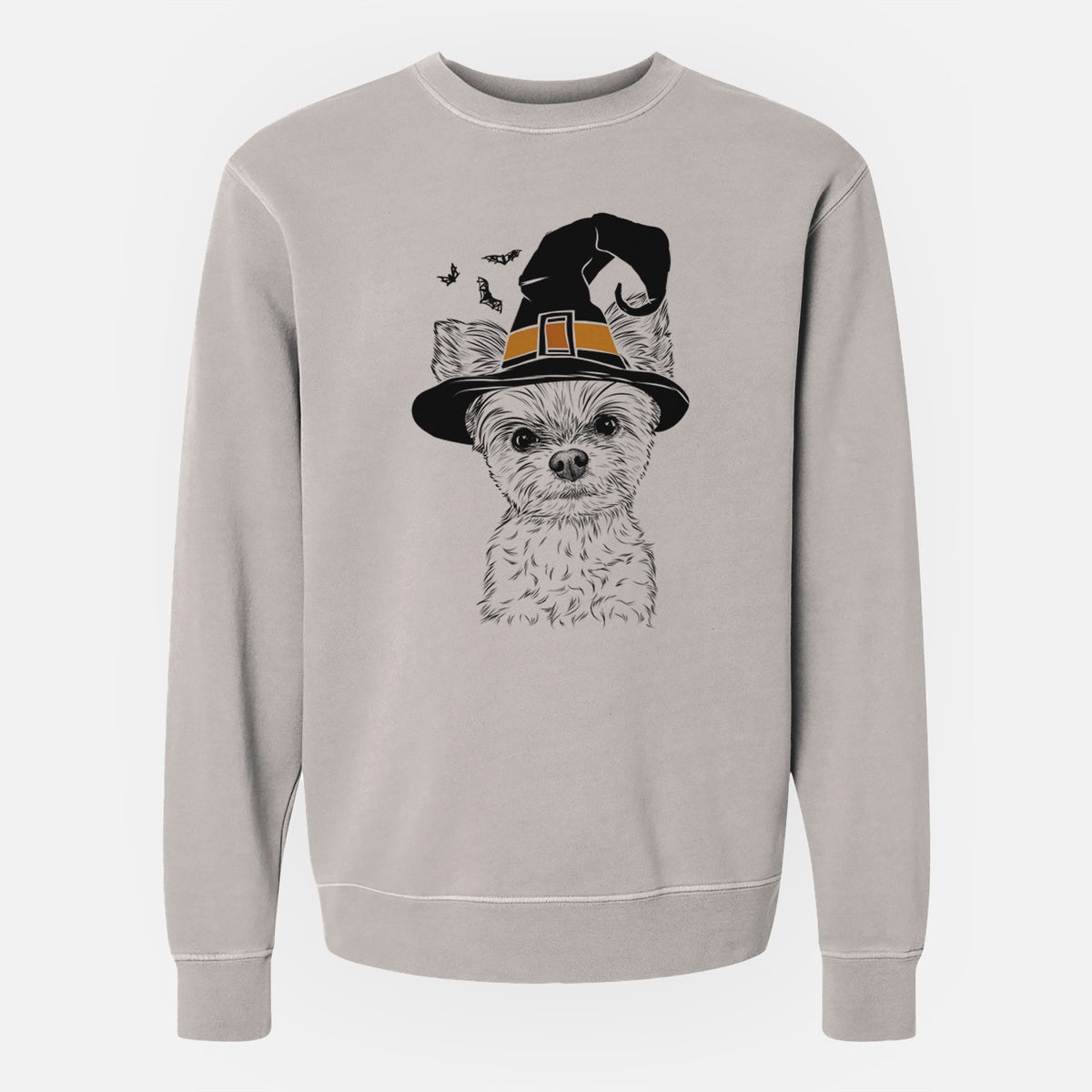 Witch Chance the Yapper the Yorkshire Terrier - Unisex Pigment Dyed Crew Sweatshirt