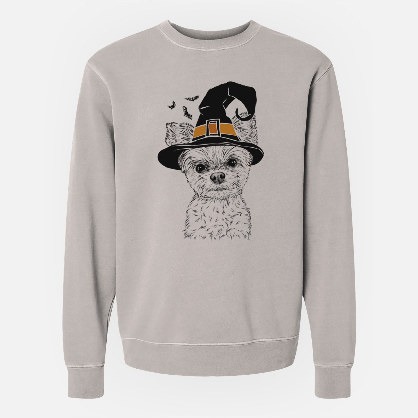 Witch Chance the Yapper the Yorkshire Terrier - Unisex Pigment Dyed Crew Sweatshirt