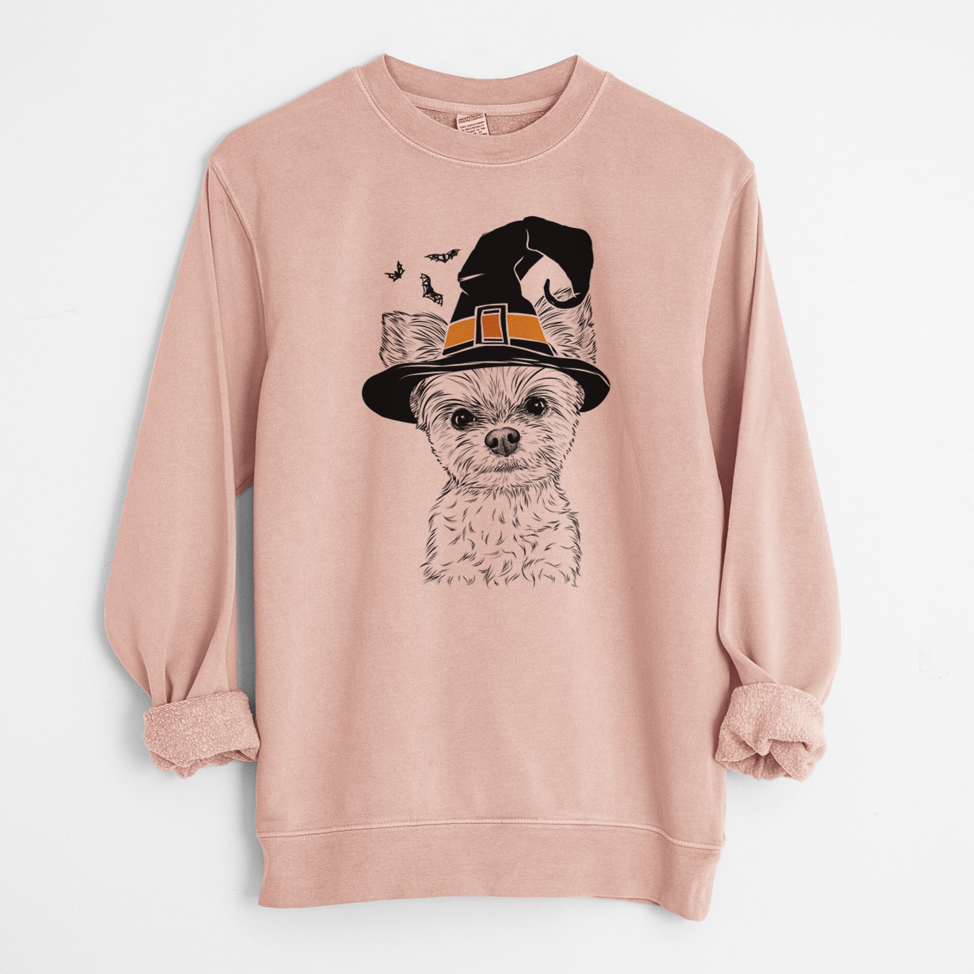Witch Chance the Yapper the Yorkshire Terrier - Unisex Pigment Dyed Crew Sweatshirt