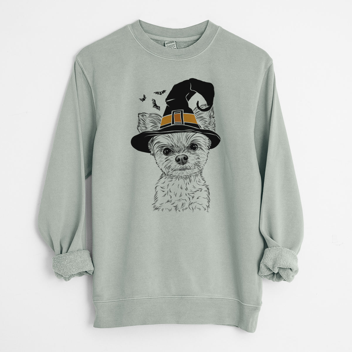 Witch Chance the Yapper the Yorkshire Terrier - Unisex Pigment Dyed Crew Sweatshirt